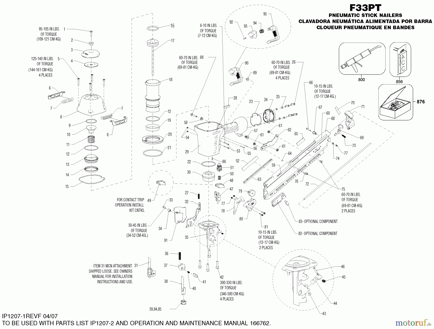 BOSTITCH NAILERS 53645 F33PT Seite 1