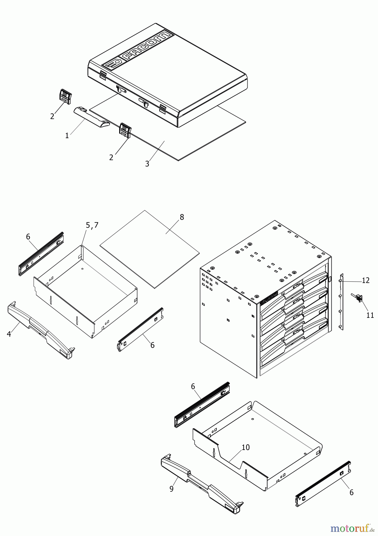 FACOM STORAGE SCHUBLADENSCHRANK F50000101 Seite 1