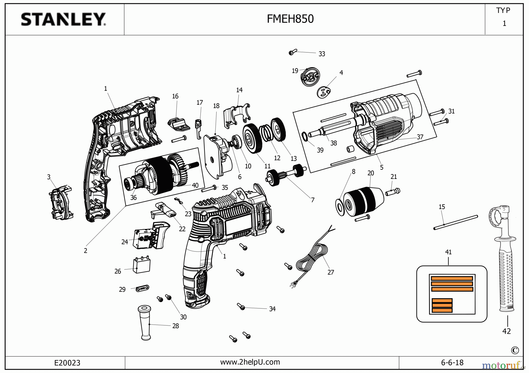 STANLEY HAMMERS ROTARY HAMMERS SDS-PLUS BOHRHAMMER FMEH850 Seite 2