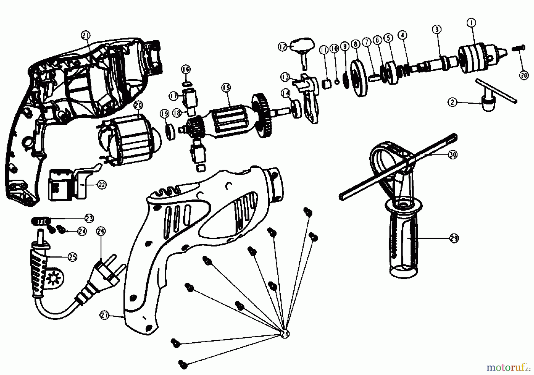  BLACK+DECKER INNENAUSSTATTUNG BOHRER 550W 10mm HAMMER DRILL KI HD455KA Seite 1