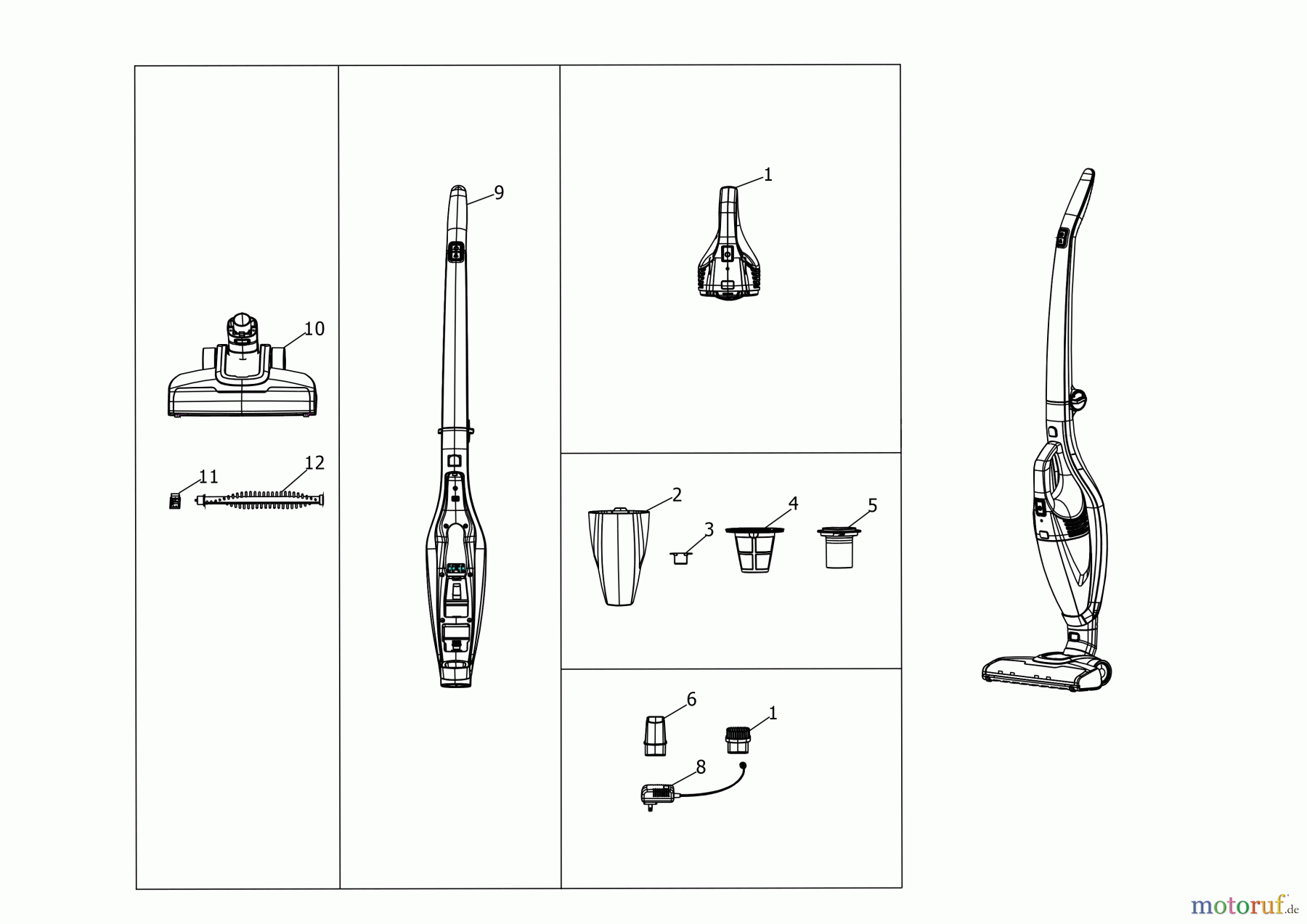  BLACK+DECKER HAUSHALT REINIGUNG 2IN1 CHSSIS STCK VAC HSVB420J Seite 1