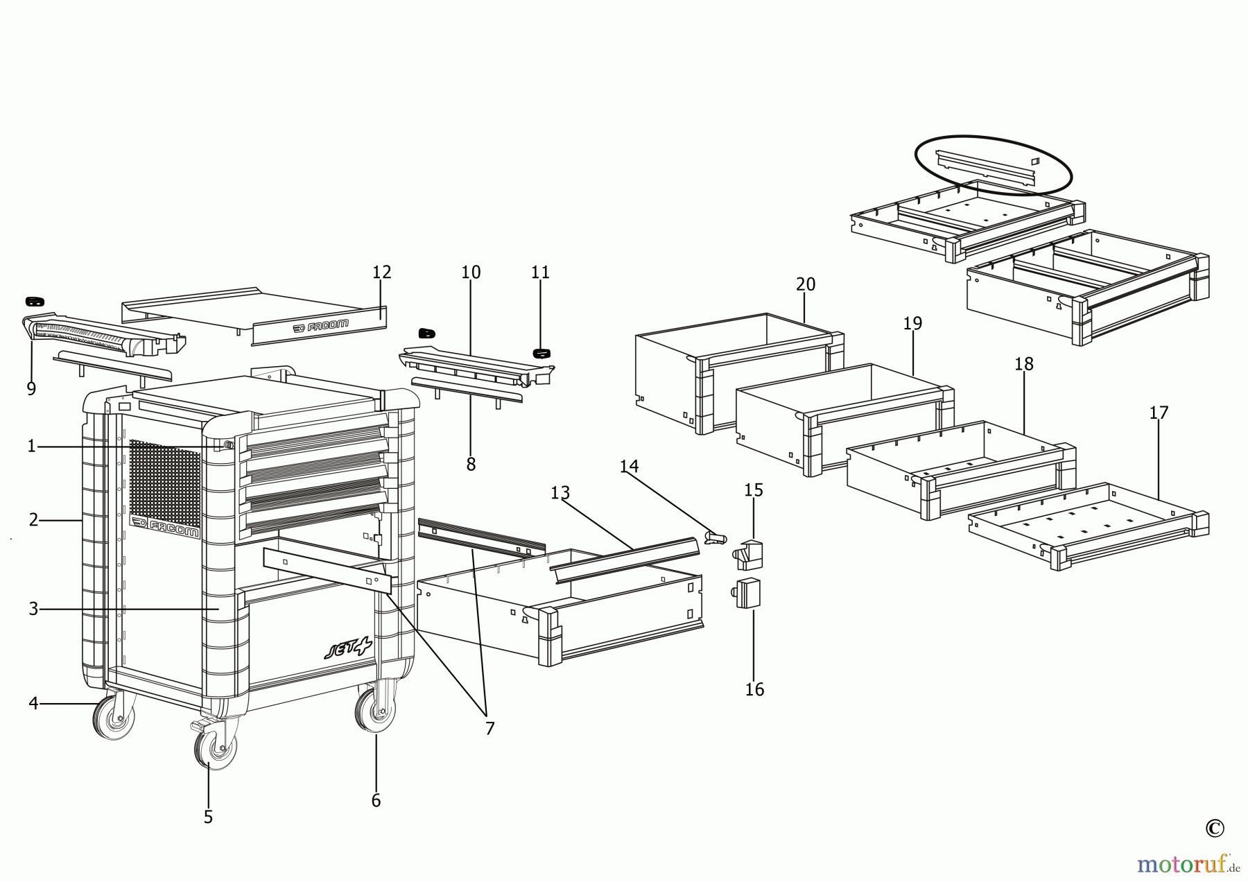 FACOM STORAGE SCHUBLADENSCHRANK JET.6GM4POWER Seite 1