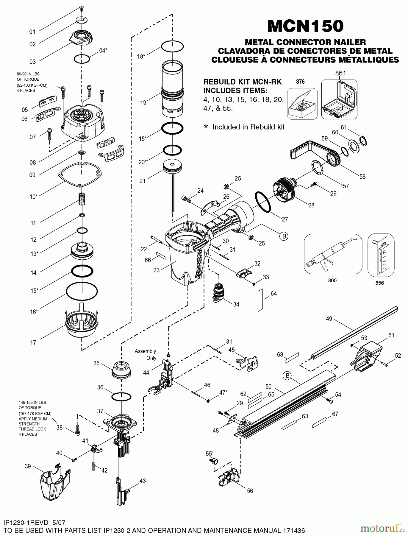 BOSTITCH NAILERS 53646 MCN150 Seite 1