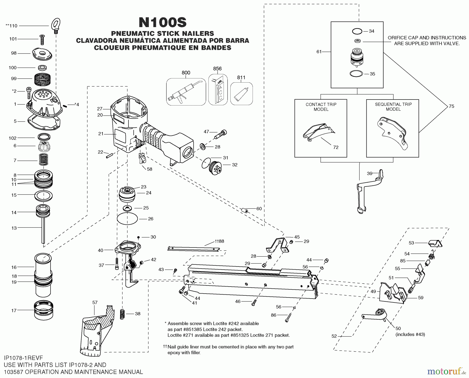  BOSTITCH NAILERS NAGLER N100S Seite 1