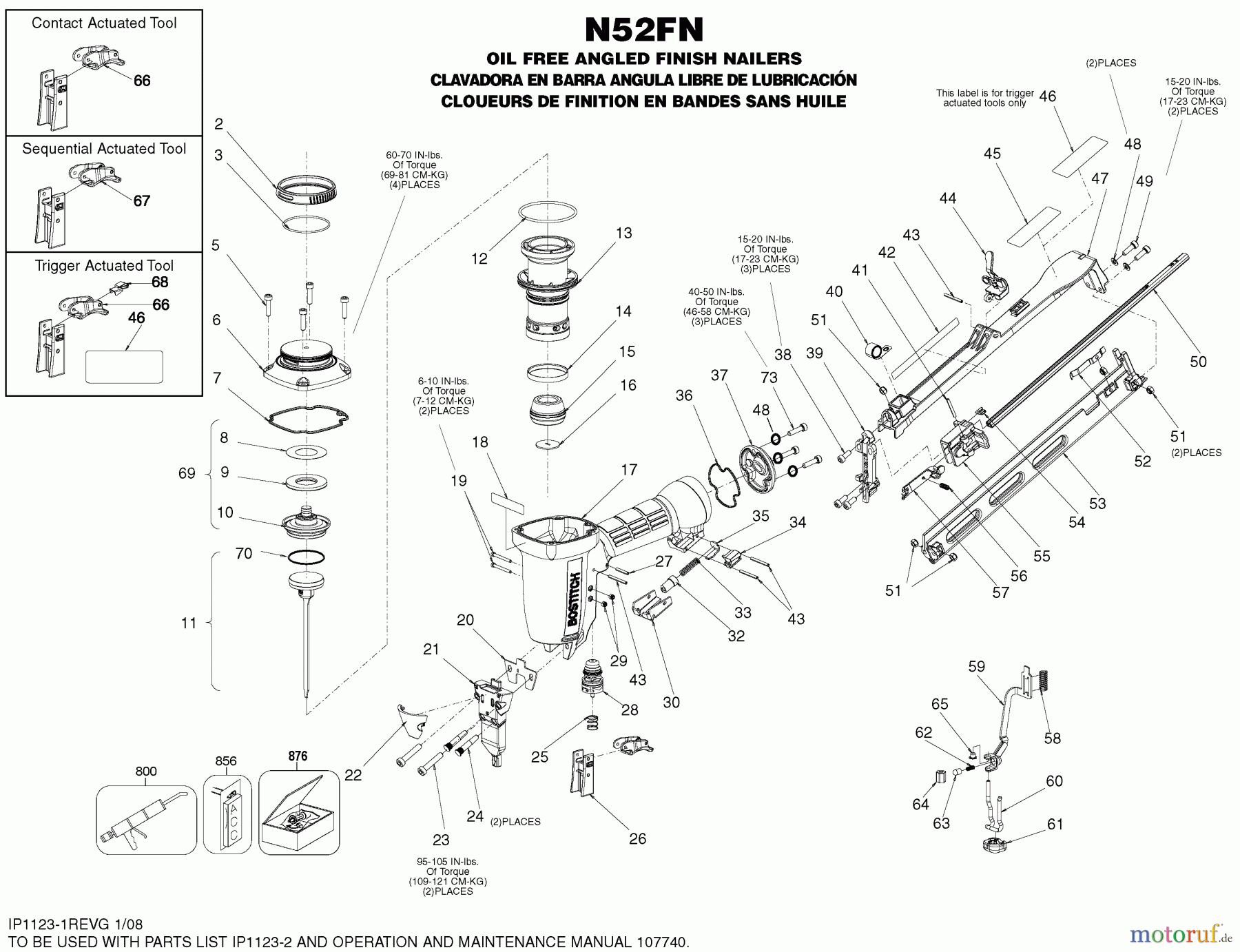 BOSTITCH NAILERS STAUCHKOPF-NAGLER N52FN Seite 1