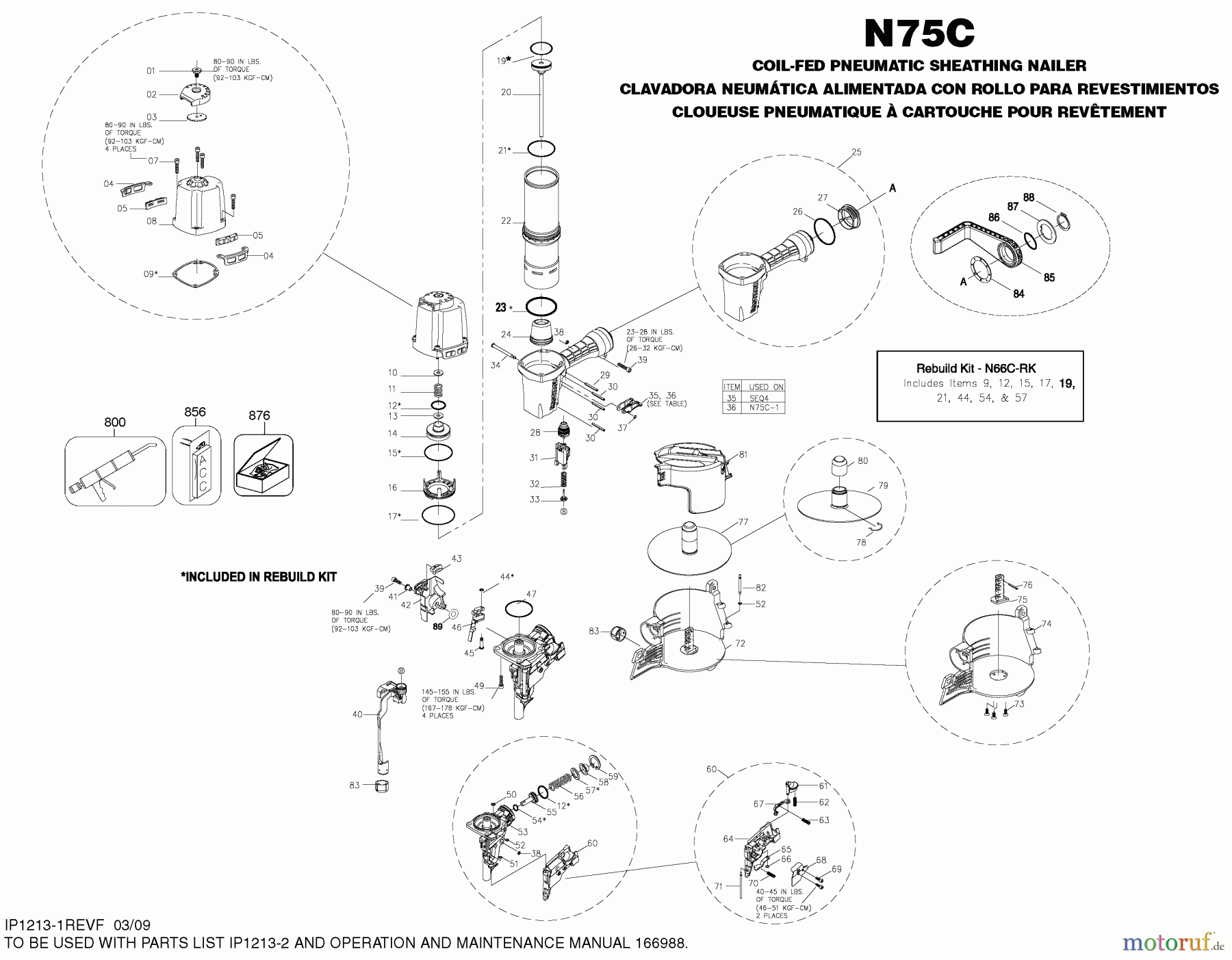 BOSTITCH NAILERS SHEATHING NAILER N75C-1 Seite 1