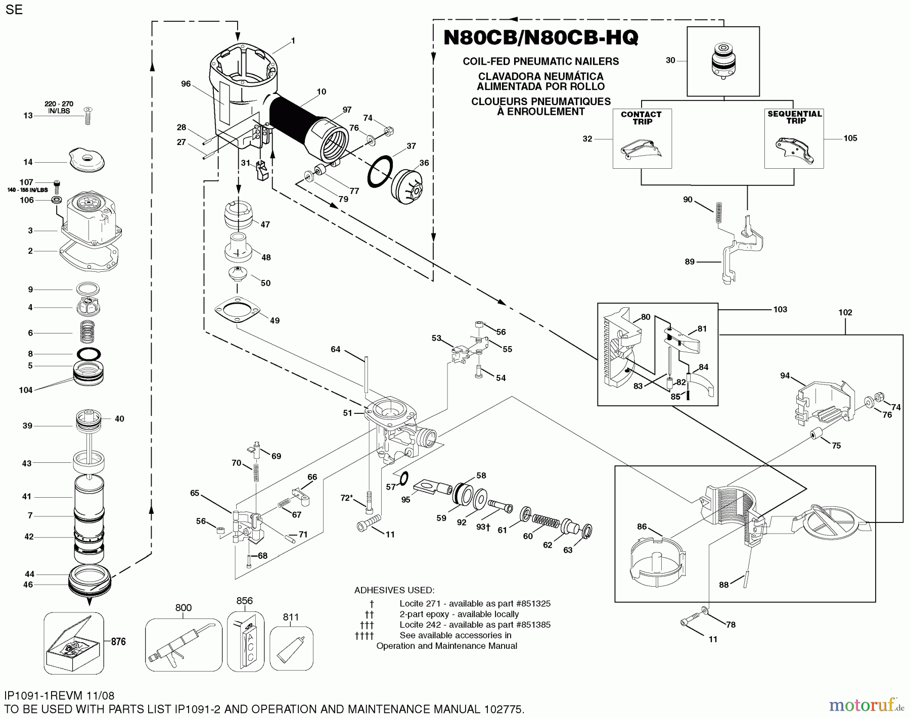  BOSTITCH NAILERS COIL-FED NAILER N80CB-HQ Seite 1