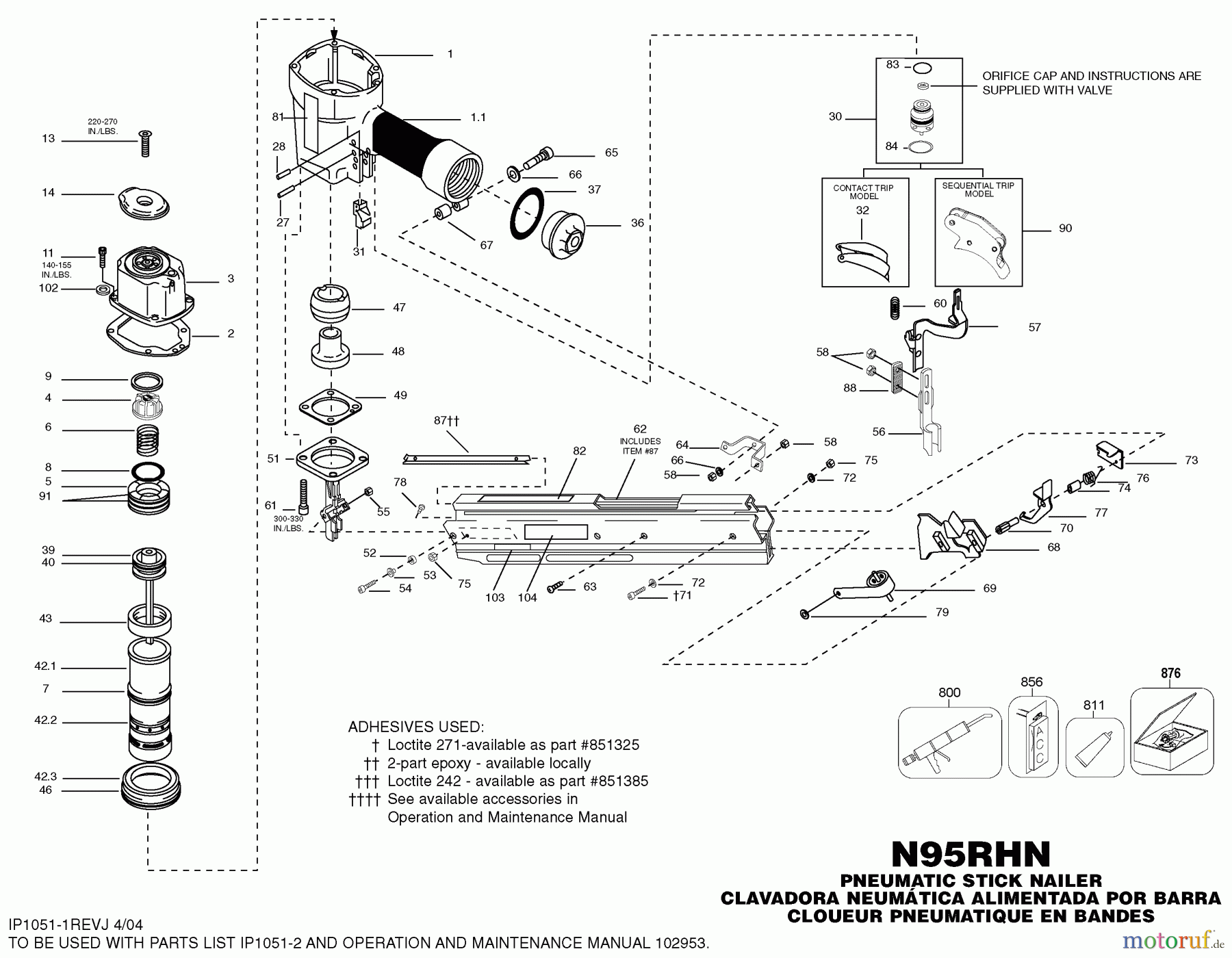 BOSTITCH NAILERS NAGLER N95RHN Seite 1