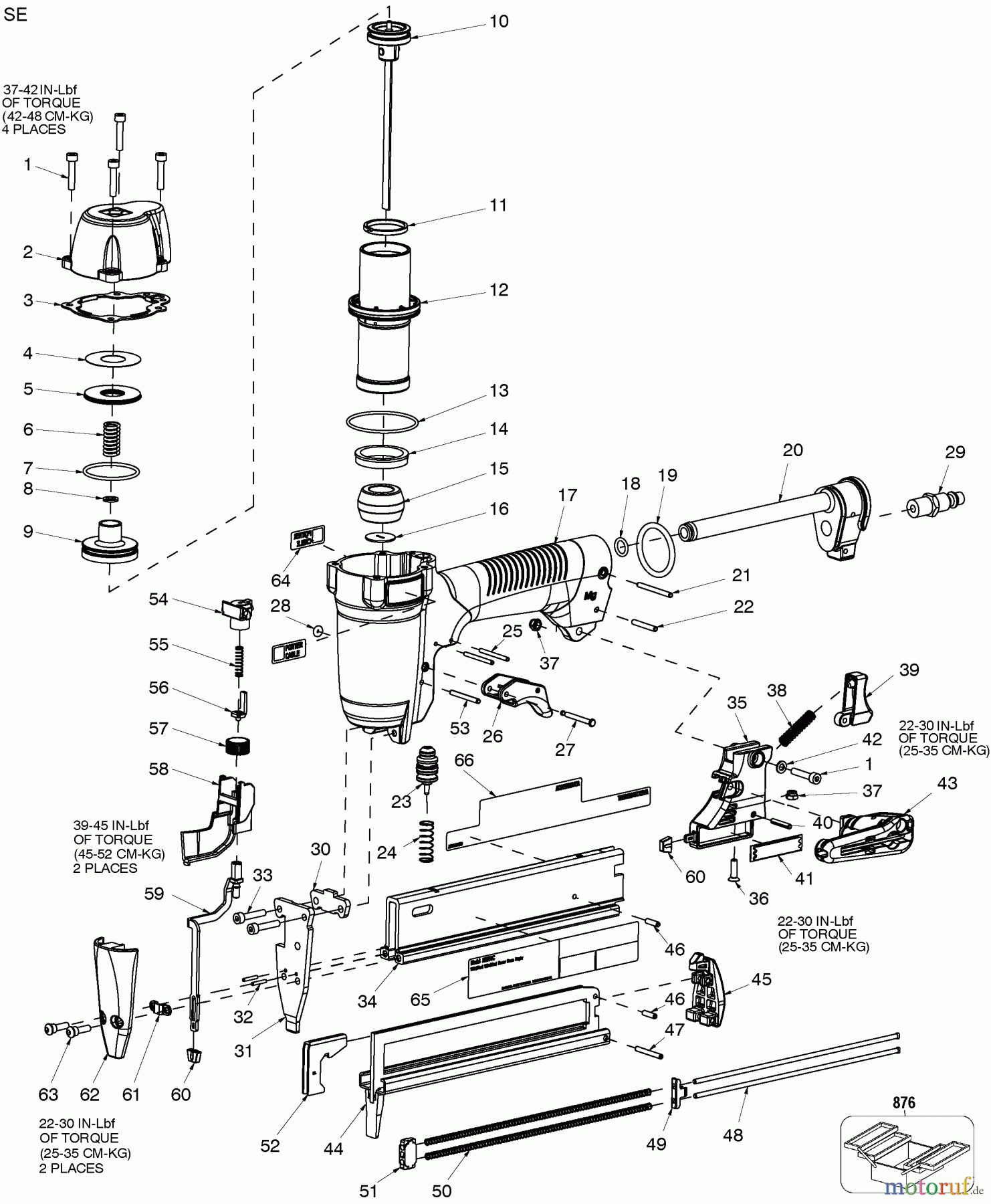PORTER CABLE AIR NAILERS DRUCKLUFTKLAMMER AGRAFEUSE NS150C Seite 1