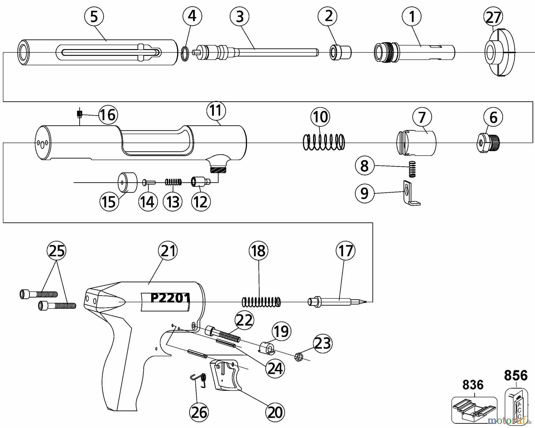 DEWALT BEFESTIGUNG PULVER AKTIVIERT P2201 POWDER TOOL DELUXE 52006-PWR Seite 1