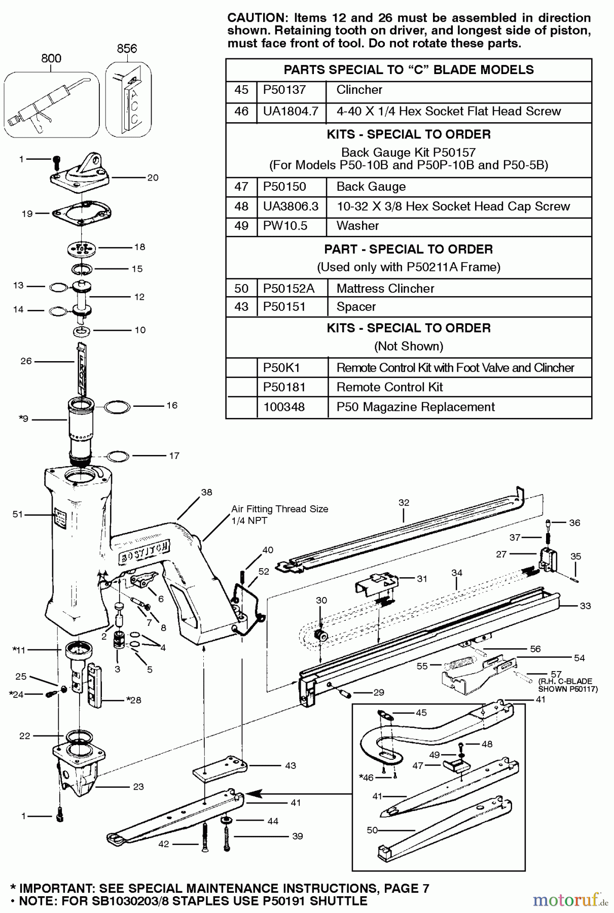  BOSTITCH CARTON SEALER 53036 P50 Seite 1