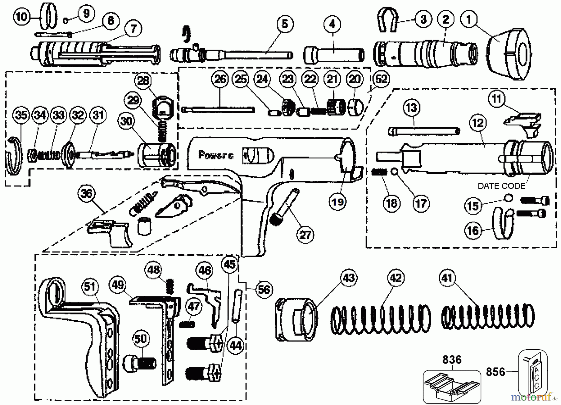 DEWALT BEFESTIGUNG PULVER AKTIVIERT PA3500 ADJUSTED TOOL.27CA 52019-PWR Seite 1
