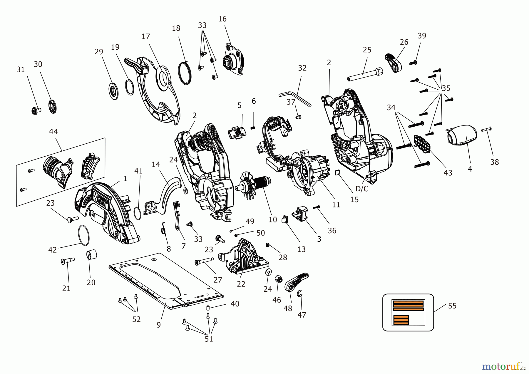  PORTER CABLE CORDLESS SAW AKKU HANDKREISSÄGE PCCS500B Seite 1