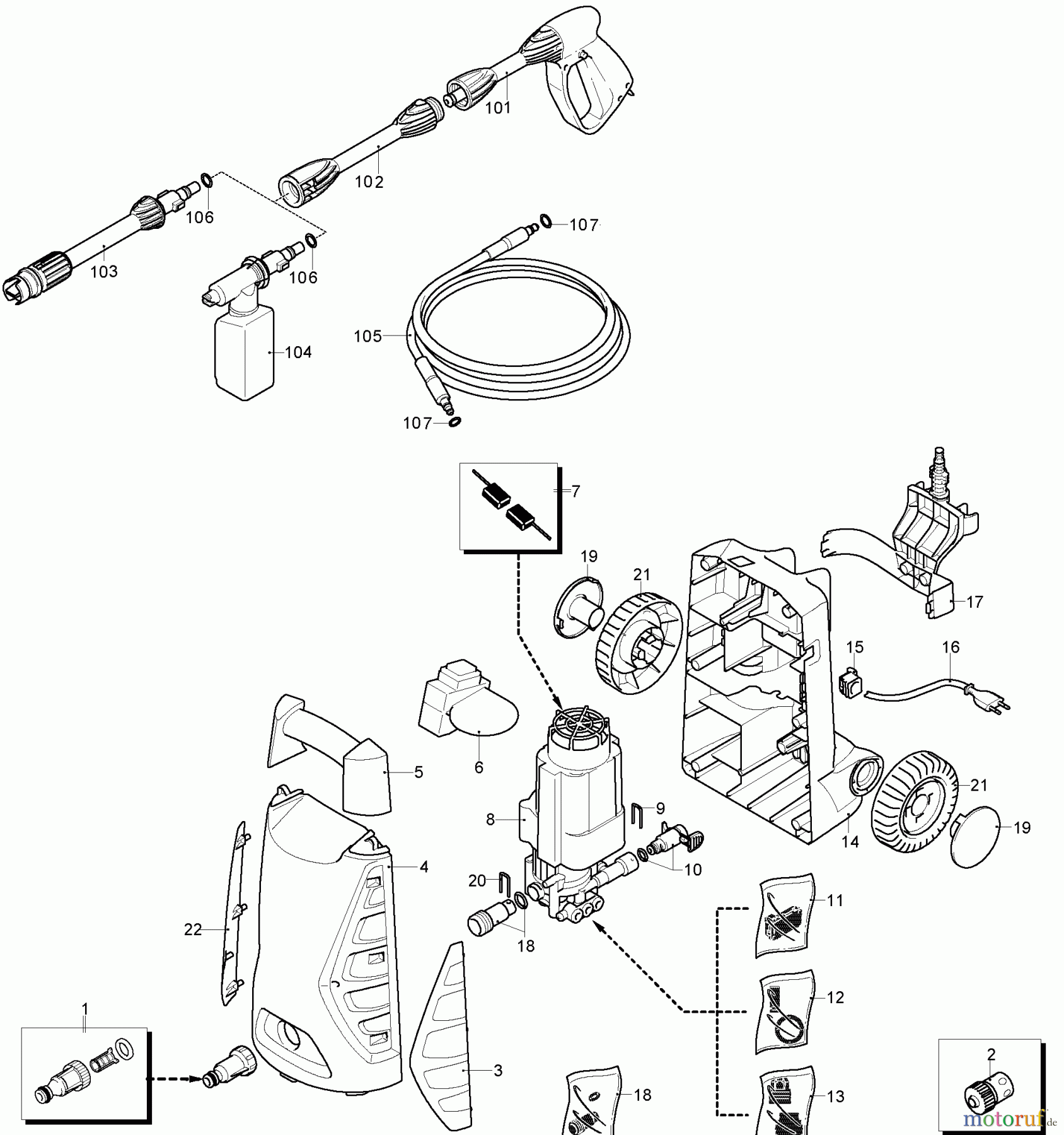 BLACK+DECKER Divers 1300W PRESSURE WASHER PW1370DW Seite 1