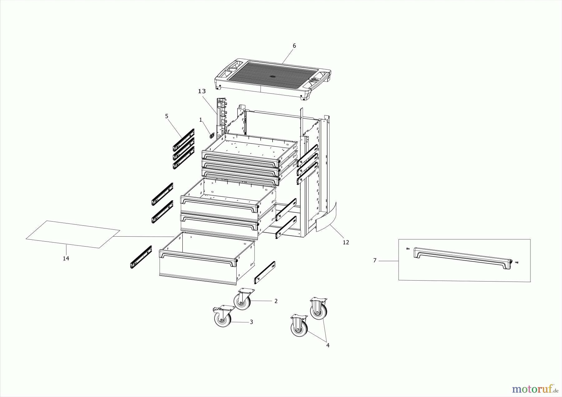 FACOM STORAGE WERKSTATTWAGEN ROLL.6NM3APB Seite 1