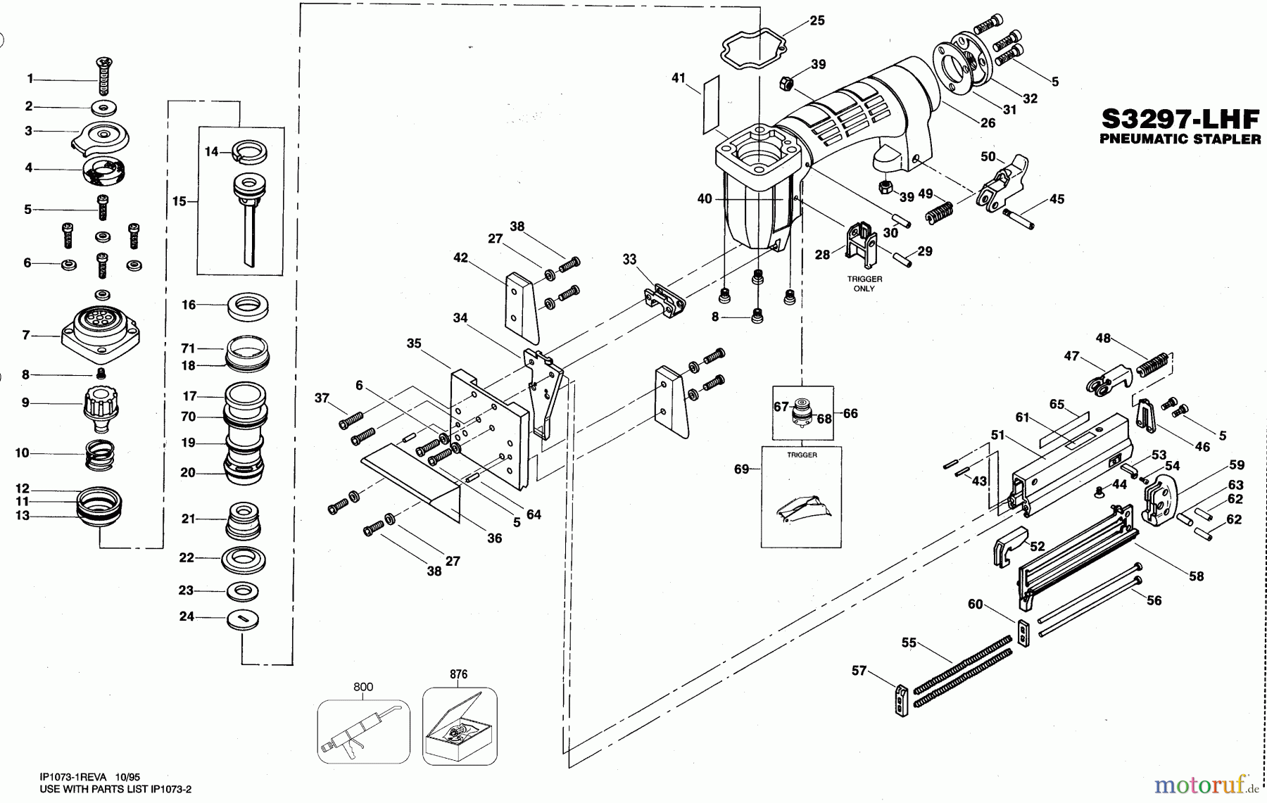  BOSTITCH STAPLER DRUCKLUFTKLAMMER AGRAFEUSE S3297-LHF Seite 1