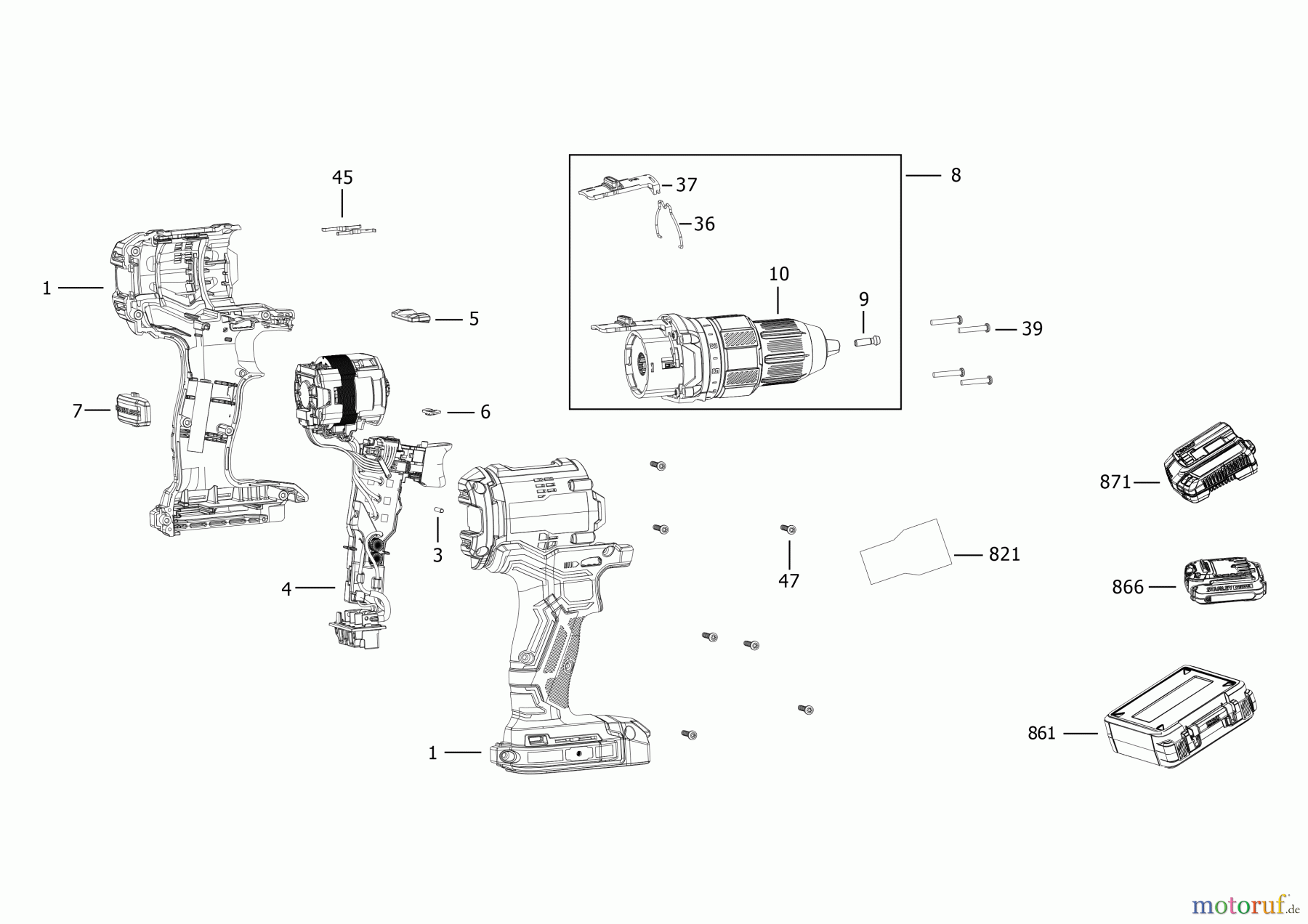 STANLEY CORDLESS DRILLS CDLS DRILLS 18V AKKU-BOHRMASCHINE SBD715B Seite 1