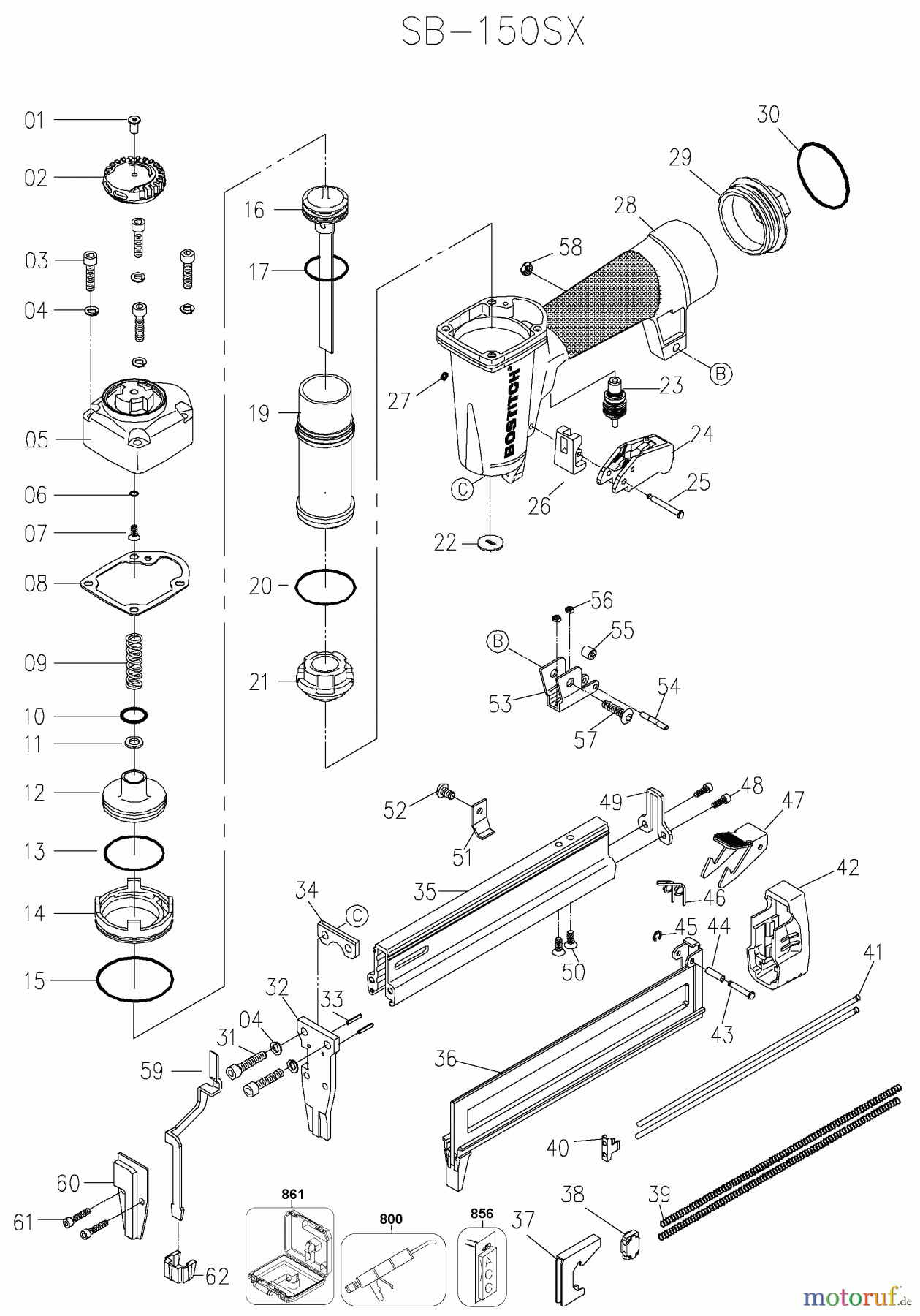 BOSTITCH NAILERS HEFTER SB-150SX Seite 1