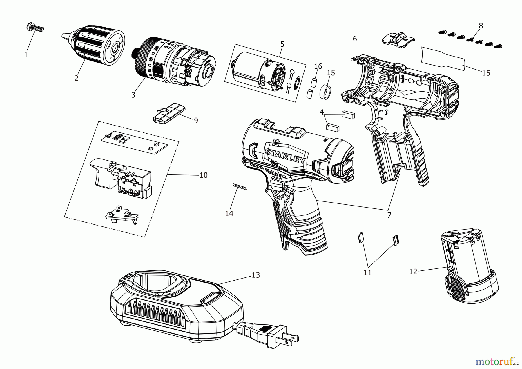 STANLEY CORDLESS DRILLS CDLS DRILLS 18V AKKU-BOHRMASCHINE SCD10D2K Seite 1