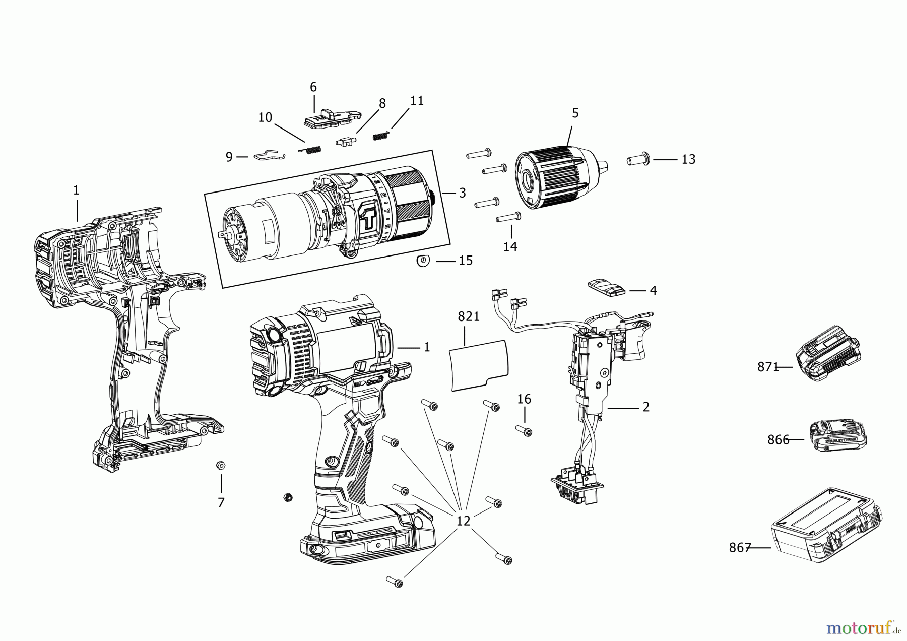 STANLEY CORDLESS DRILLS CDLS DRILLS 18V AKKU-BOHRMASCHINE SCD711C1K Seite 1