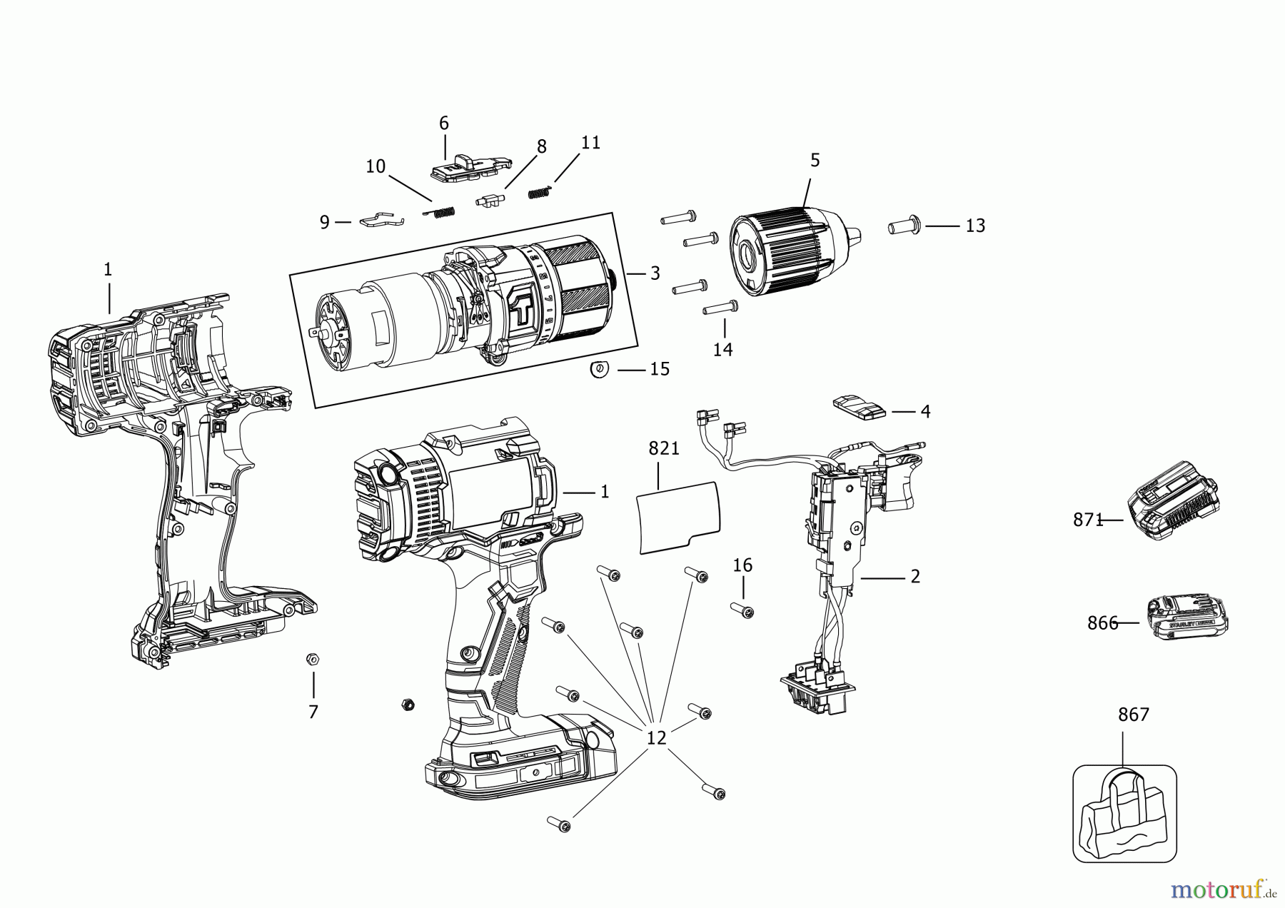 STANLEY CORDLESS DRILLS CDLS DRILLS 18V BOHRHAMMER SCD711M1SA Seite 1