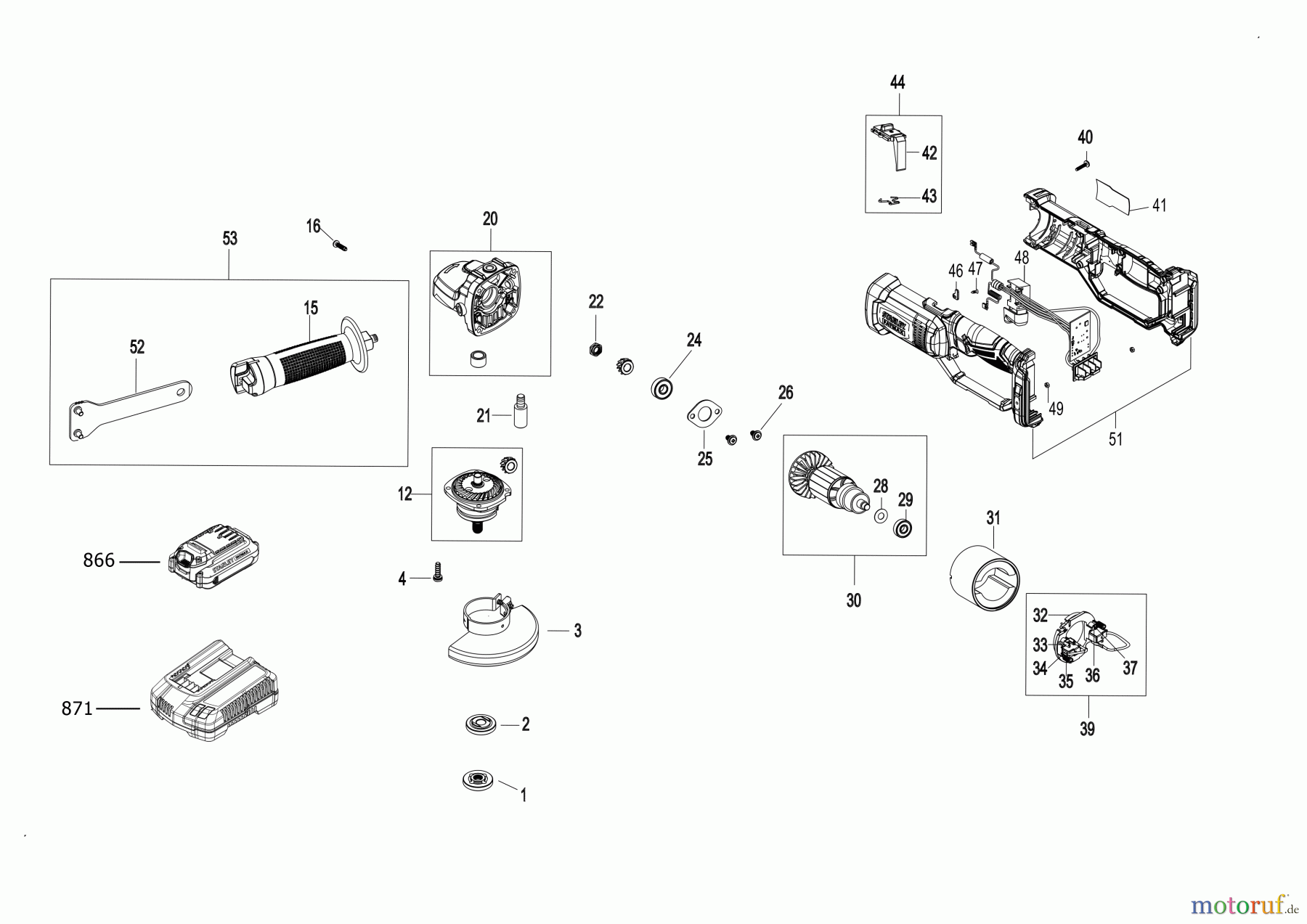 STANLEY CORDLESS GRINDER SCHLEIFER SCG400M2K Seite 1