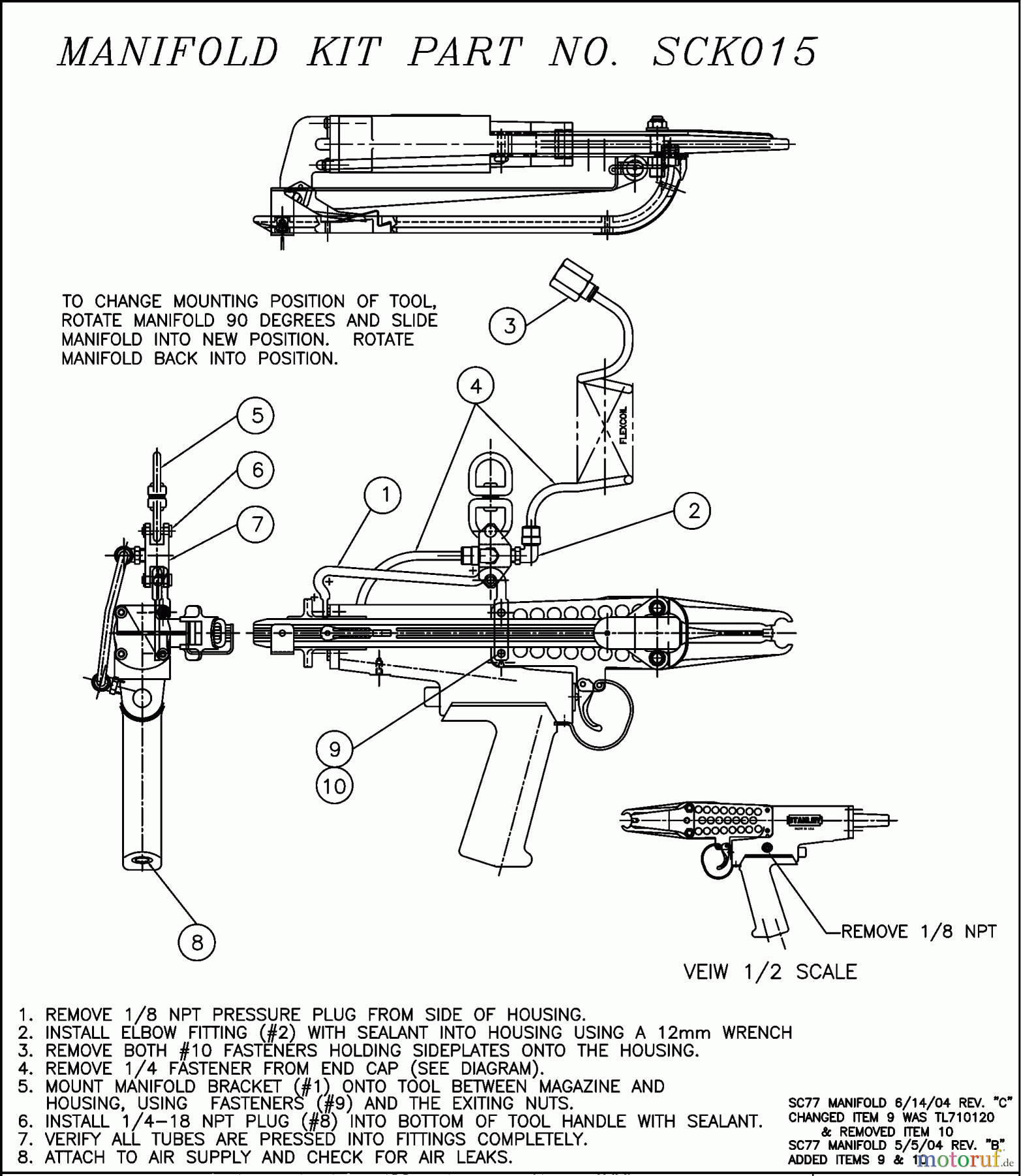 BOSTITCH PROFESSIONAL KIT, MANIFOLD SC77 SCK015 Seite 1