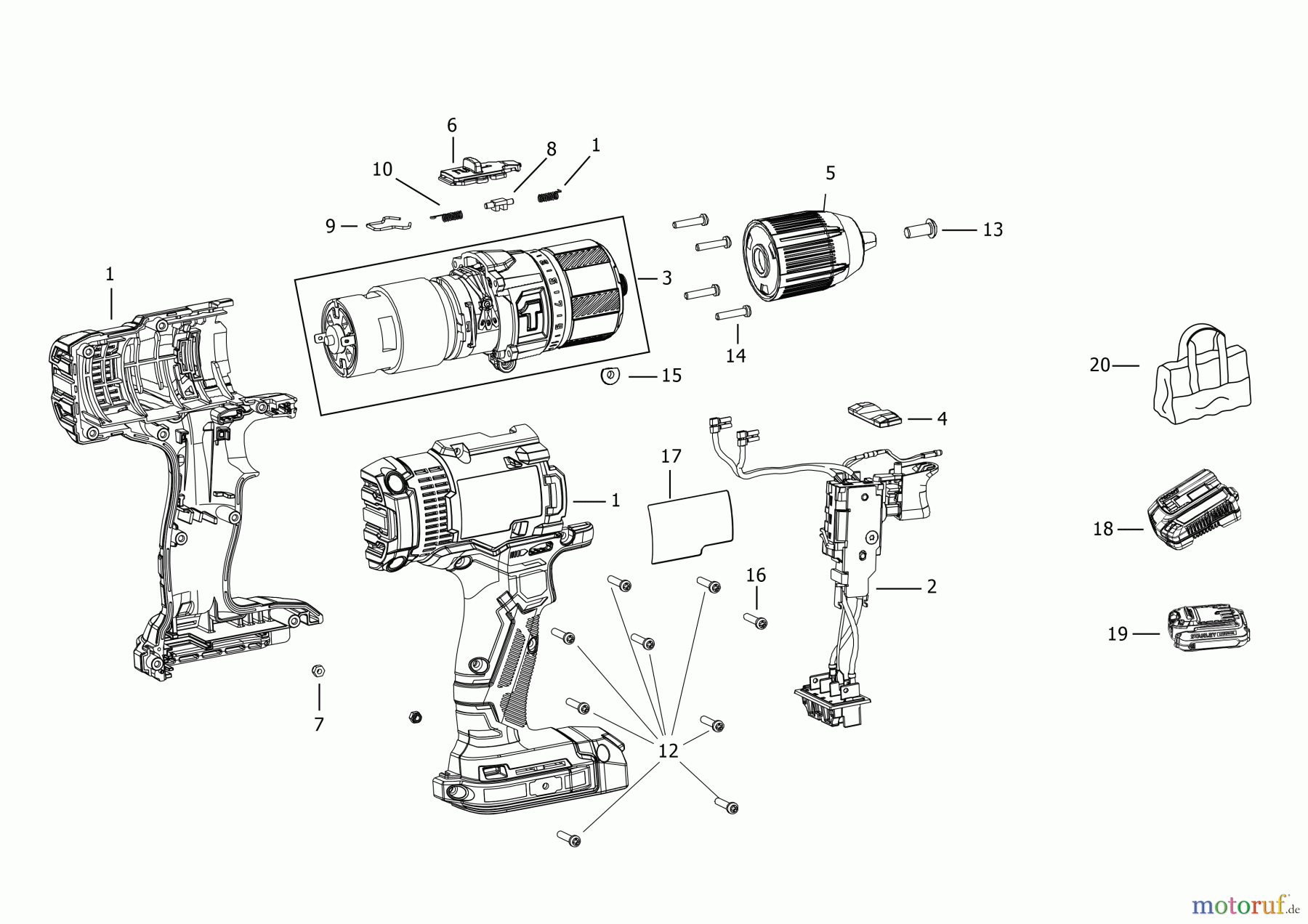 STANLEY CORDLESS DRILLS CDLS DRILLS 18V BOHRHAMMER SFMCD711D2K Seite 1