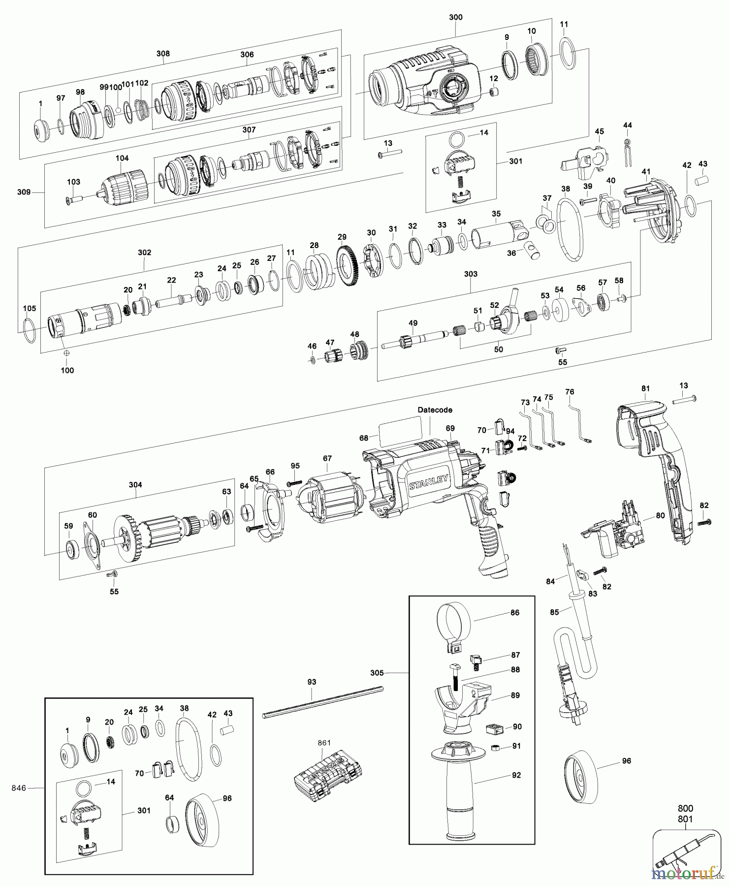  STANLEY HAMMERS ROTARY HAMMERS SDS-PLUS DREHHAMMER SHR264K Seite 1