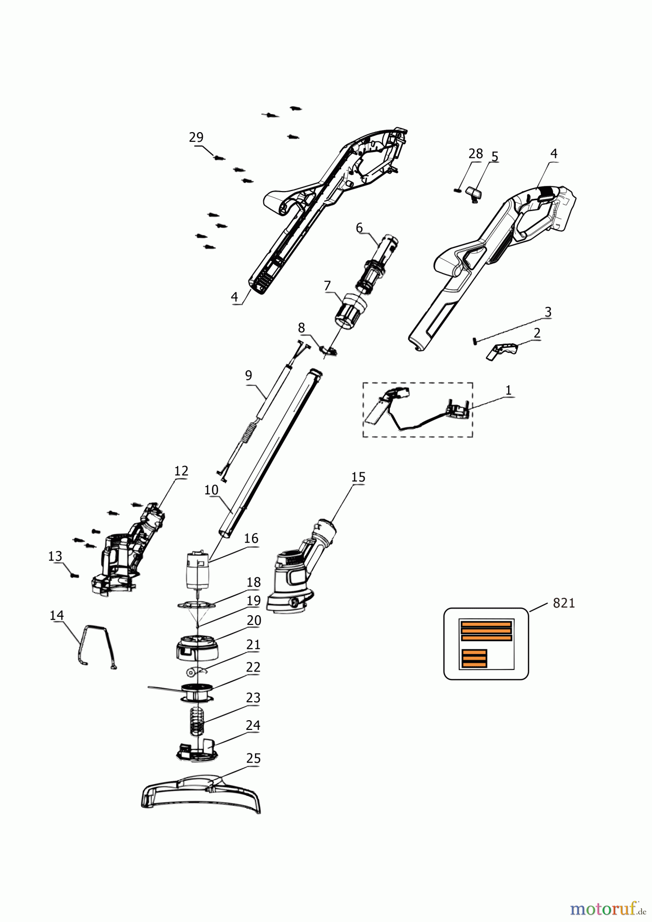 BLACK+DECKER AUSSERHALB HECKENSCHEREN, FADENTRIMMER, SCHEREN AKKU-RASENTRIMMER ST1823B Seite 1