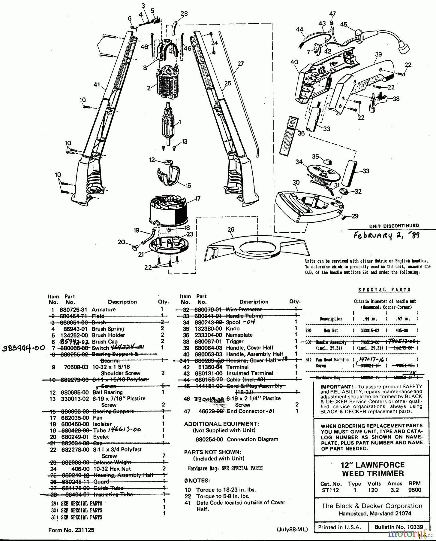 BLACK+DECKER AUSSERHALB HECKENSCHEREN, FADENTRIMMER, SCHEREN 12 PSH.BTN.WD.T ST112 Seite 1