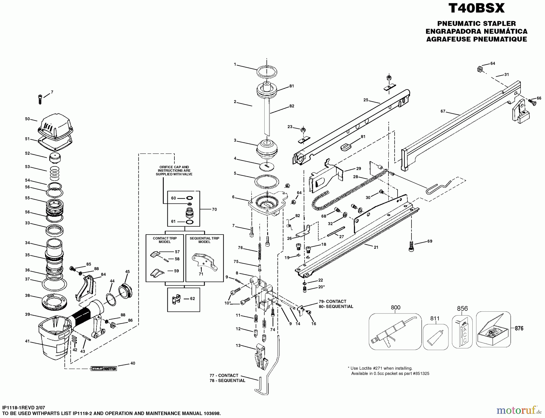 BOSTITCH ACCESSORIES DRUCKLUFTKLAMMER AGRAFEUSE T40BSX Seite 1