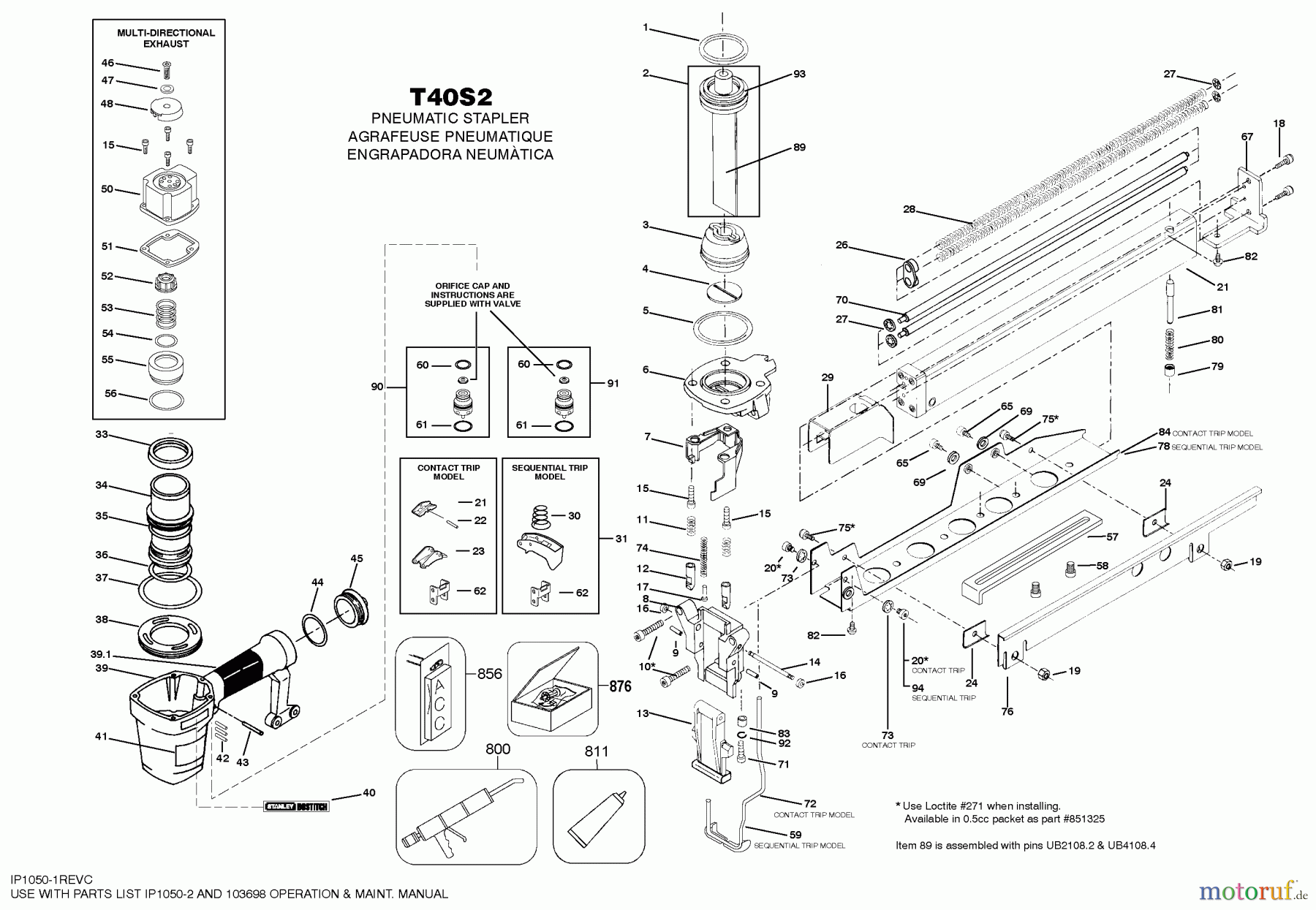 BOSTITCH ACCESSORIES DRUCKLUFTKLAMMER AGRAFEUSE T40S2 Seite 1