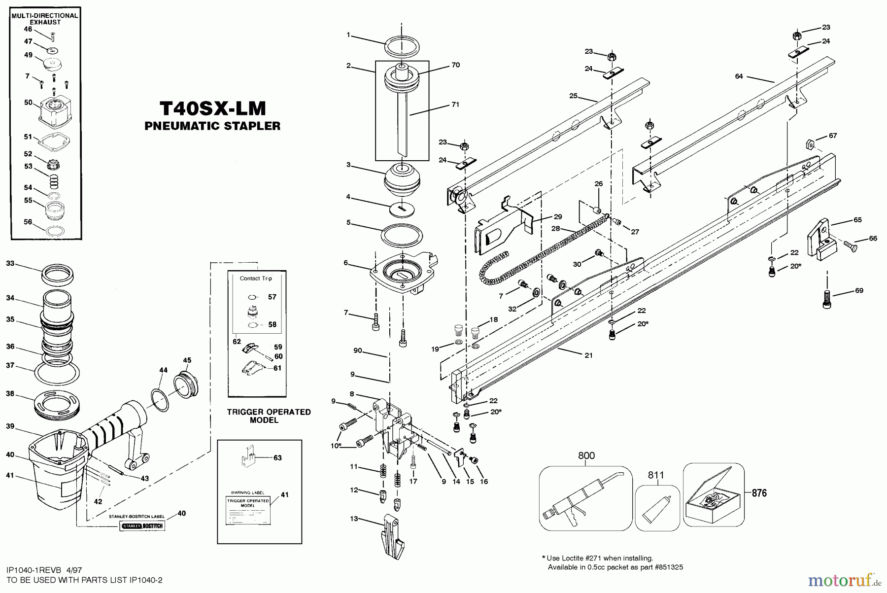 BOSTITCH ACCESSORIES DRUCKLUFTKLAMMER AGRAFEUSE T40SX-LM Seite 1