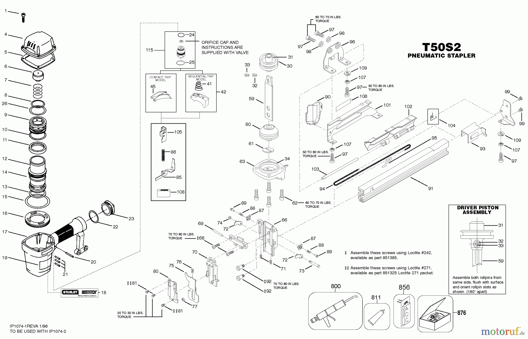BOSTITCH ACCESSORIES DRUCKLUFTKLAMMER AGRAFEUSE T50S2 Seite 1