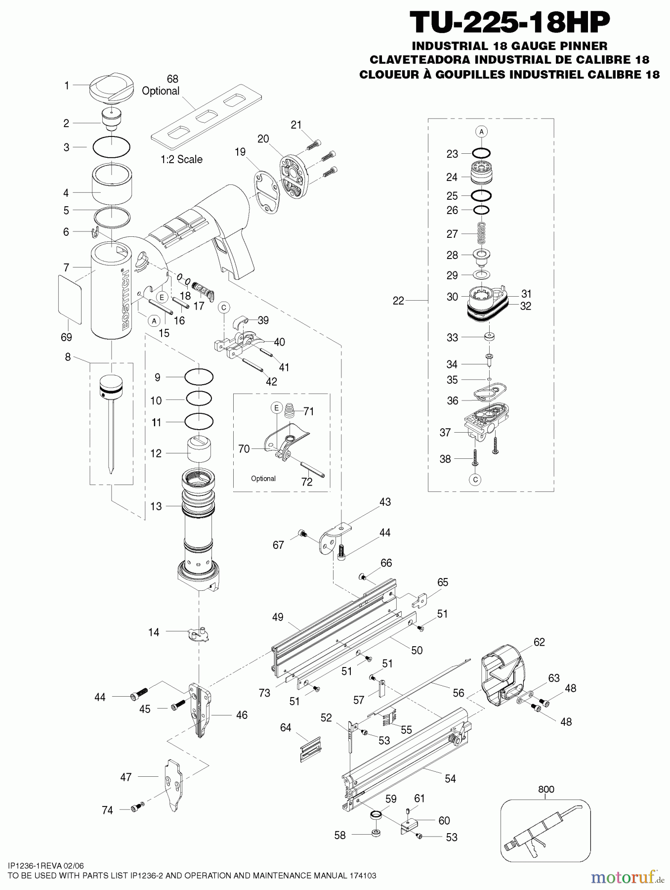  BOSTITCH NAILERS 53815 TU-225-18HP Seite 1