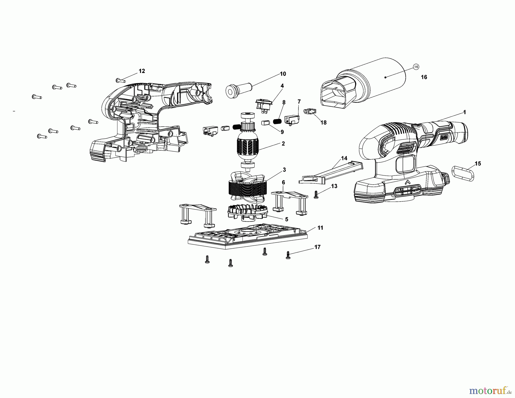 BLACK+DECKER INNENAUSSTATTUNG ABSCHLEIFGERÄT SCHLEIFER BEW220 Seite 1
