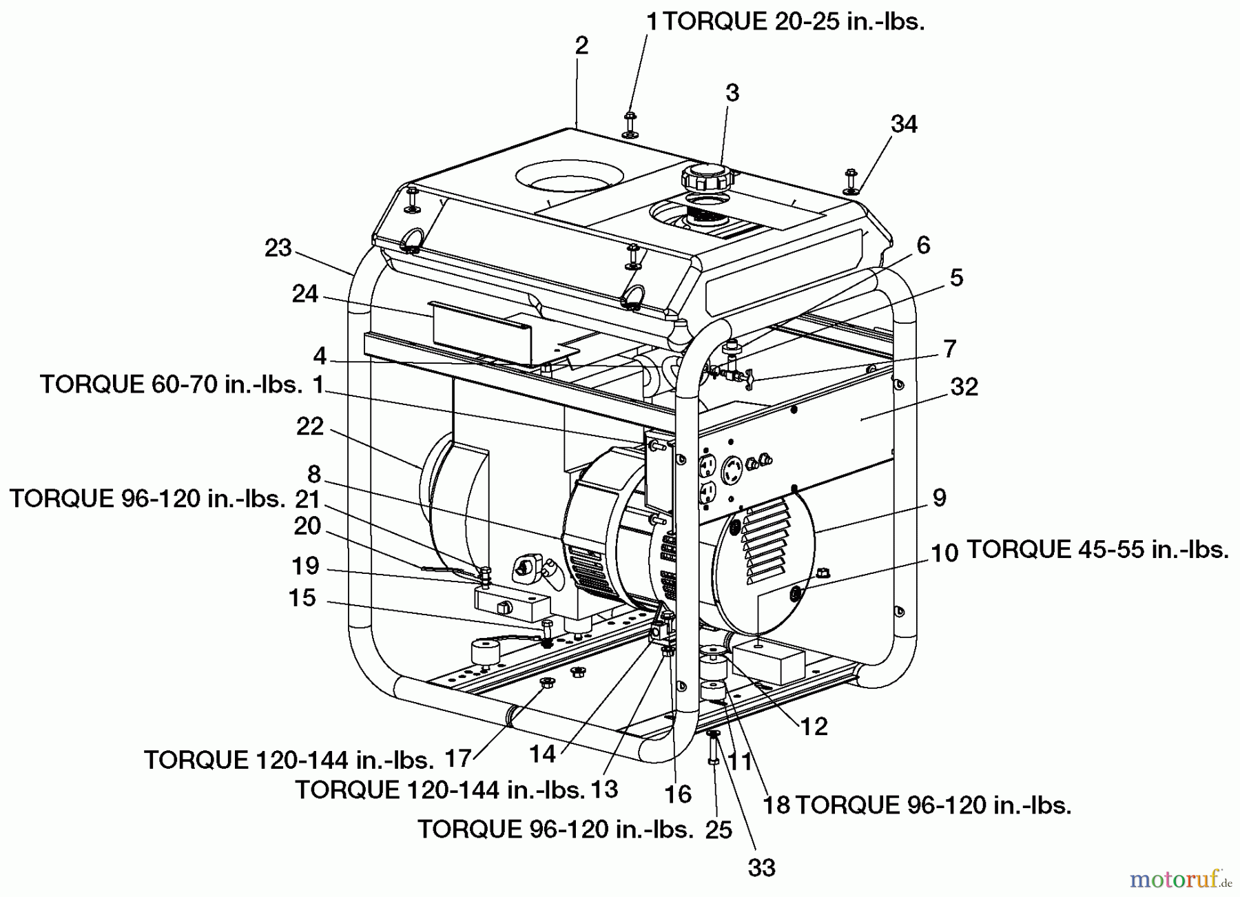 PORTER CABLE Divers G 5000W 10HP B&S BS500 Seite 1