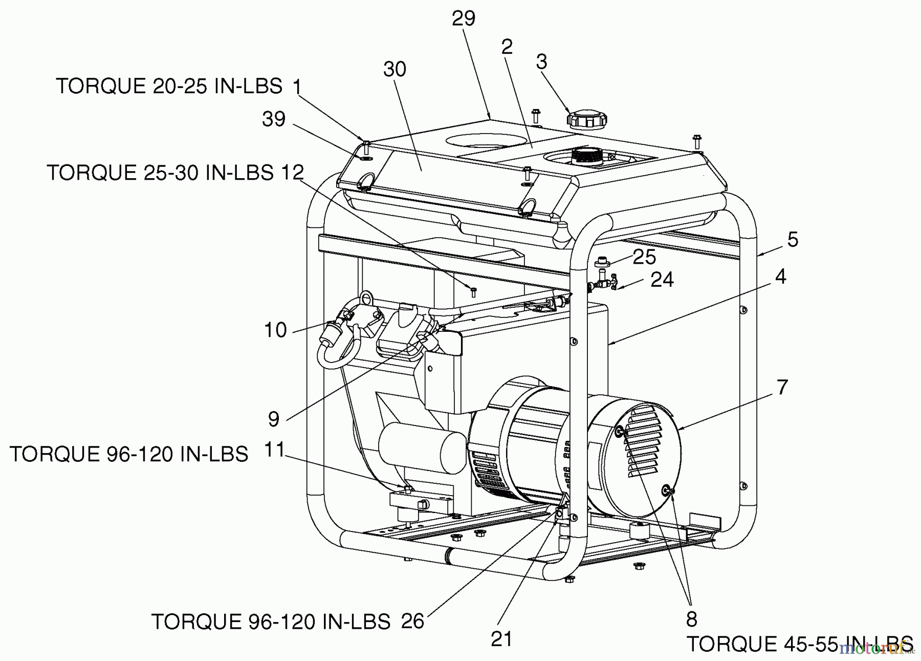 PORTER CABLE Divers G 8000W 14HP B&S BSV800 Seite 1