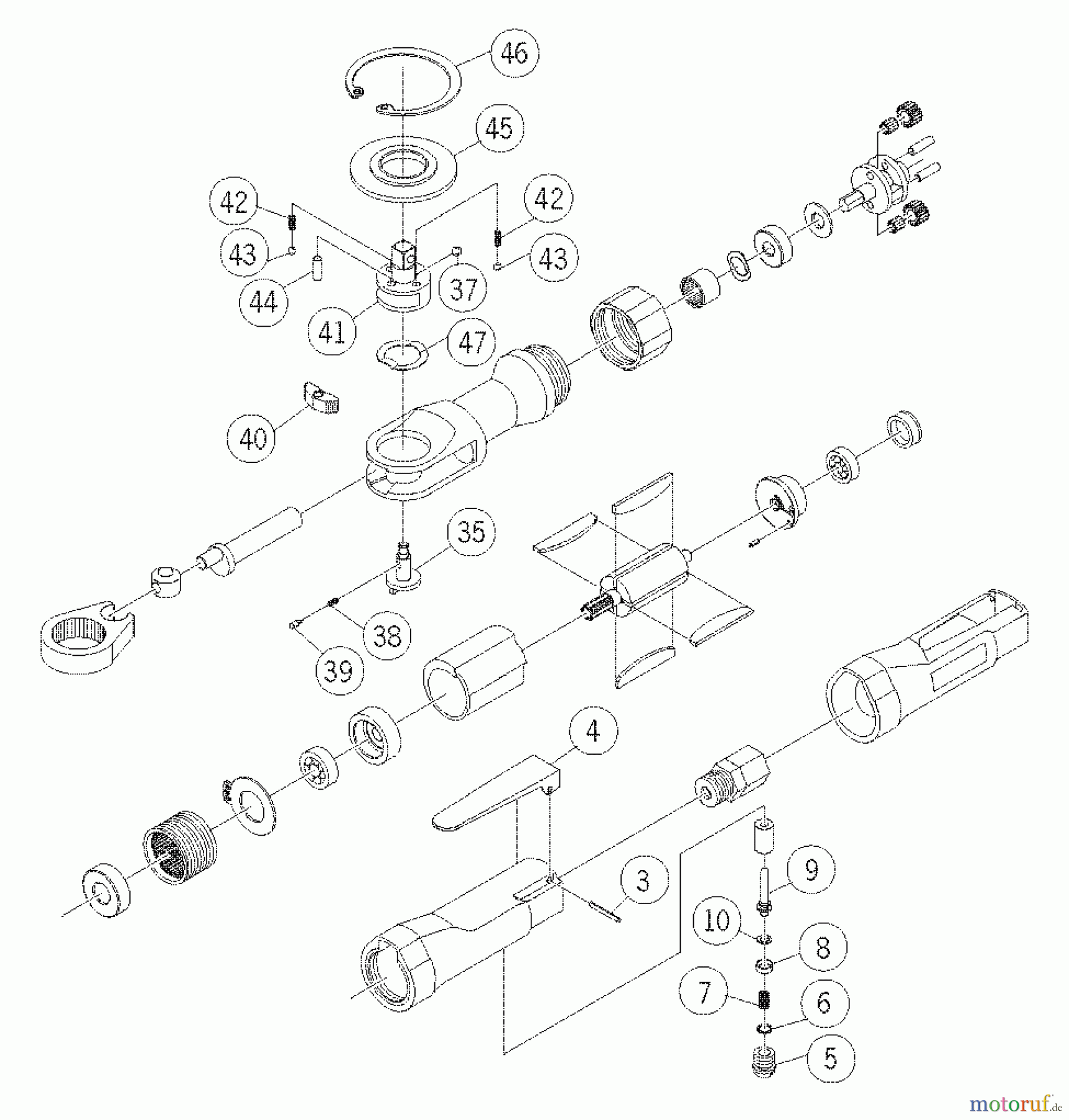  PORTER CABLE Divers WRENCH RATCHET AIR 3/8IN PTR381 Seite 1