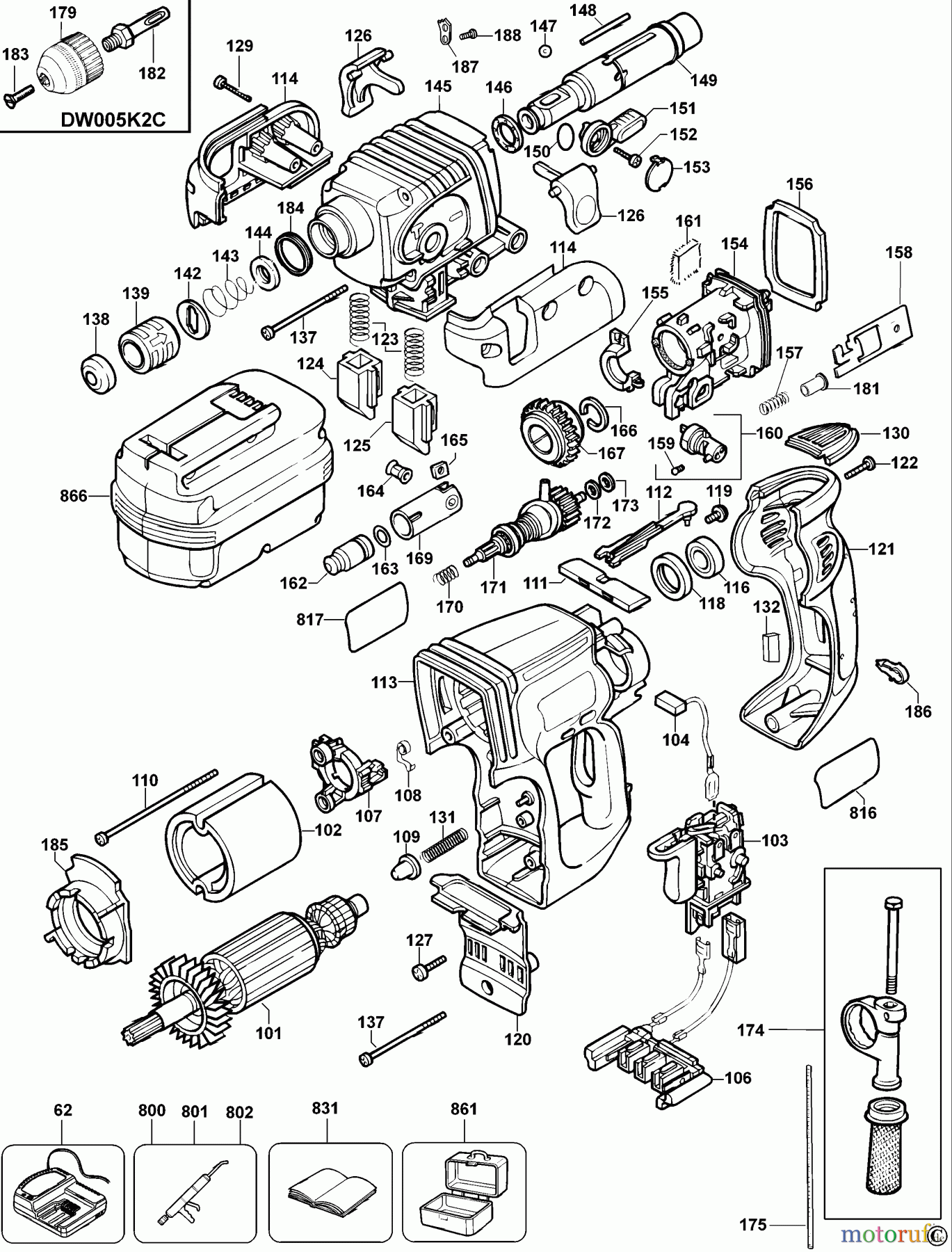 DEWALT Bohrhämmer Bohrhämmer SDS-PLUS DREHHAMMER DW005K Seite 1