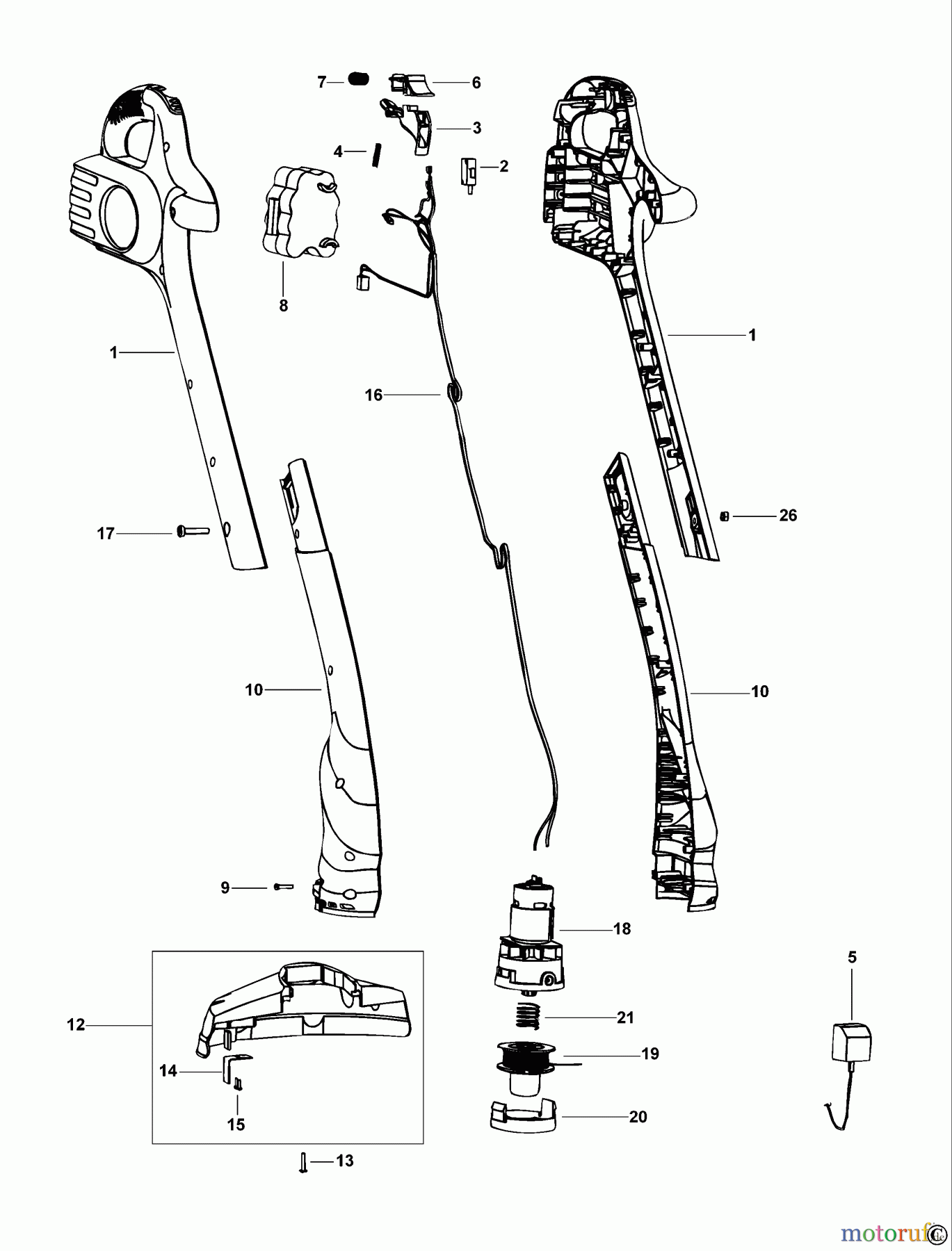 BLACK+DECKER AUSSERHALB HECKENSCHEREN, FADENTRIMMER, SCHEREN AKKU-RASENTRIMMER GLC12 Seite 1