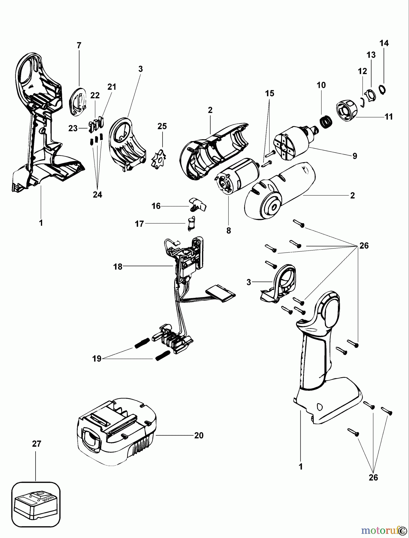  BLACK+DECKER INNENAUSSTATTUNG SCHRAUBENDREHER, KNARREN UND SCHRAUBENSCHLÜSSEL AKKU-SCHAUBENDREHER HP9012 Seite 1