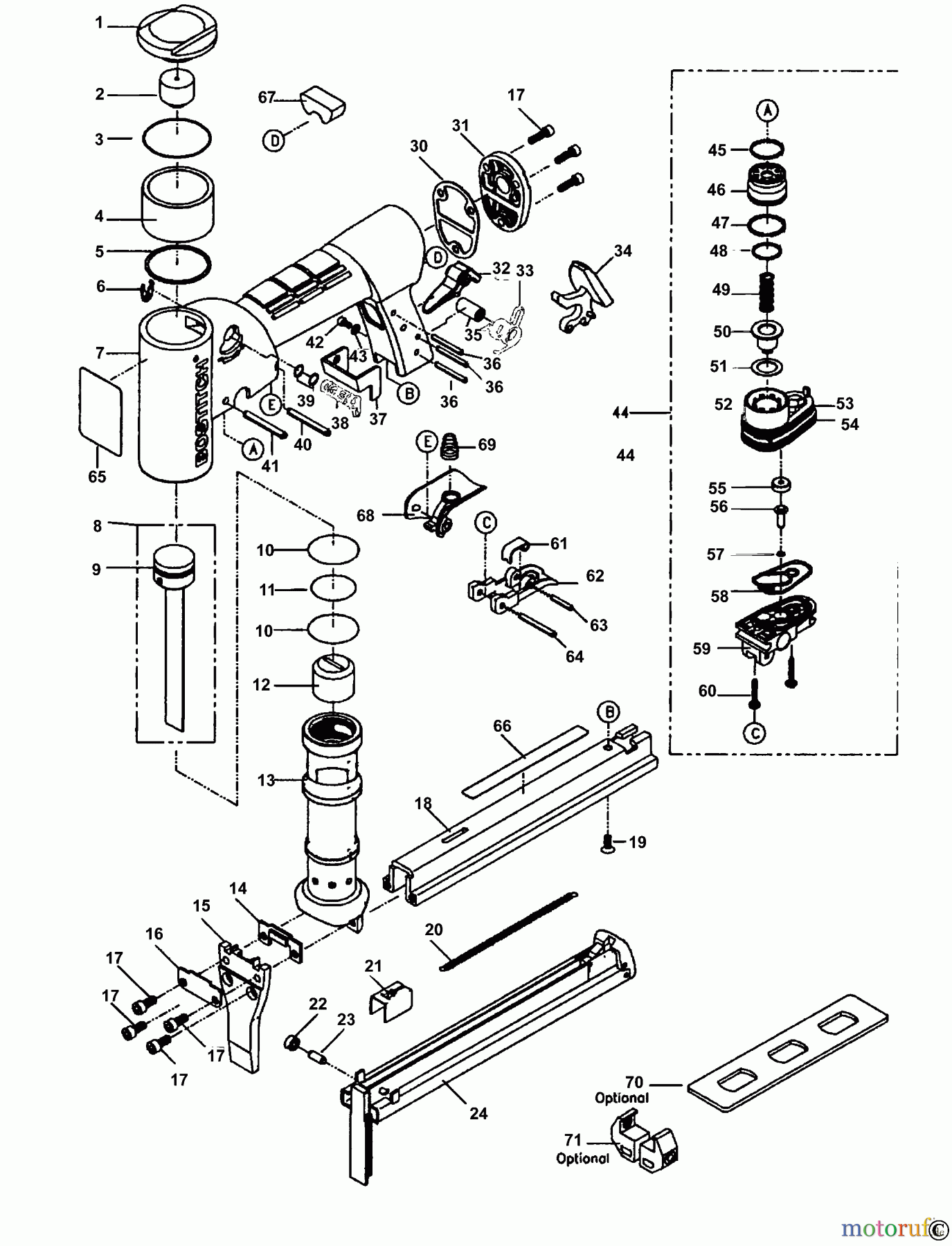  BOSTITCH STAPLER HEFTER TU-216-80LN Seite 1