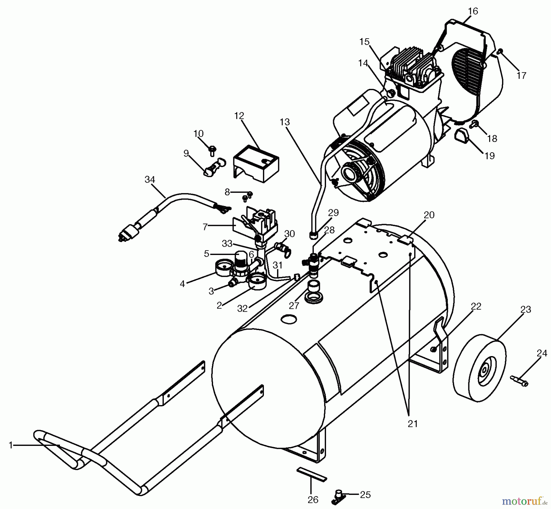 OEM Black und Decker Divers A 5.0HP 25G HP PL 1STG 12 PAFBC5025 Seite 1