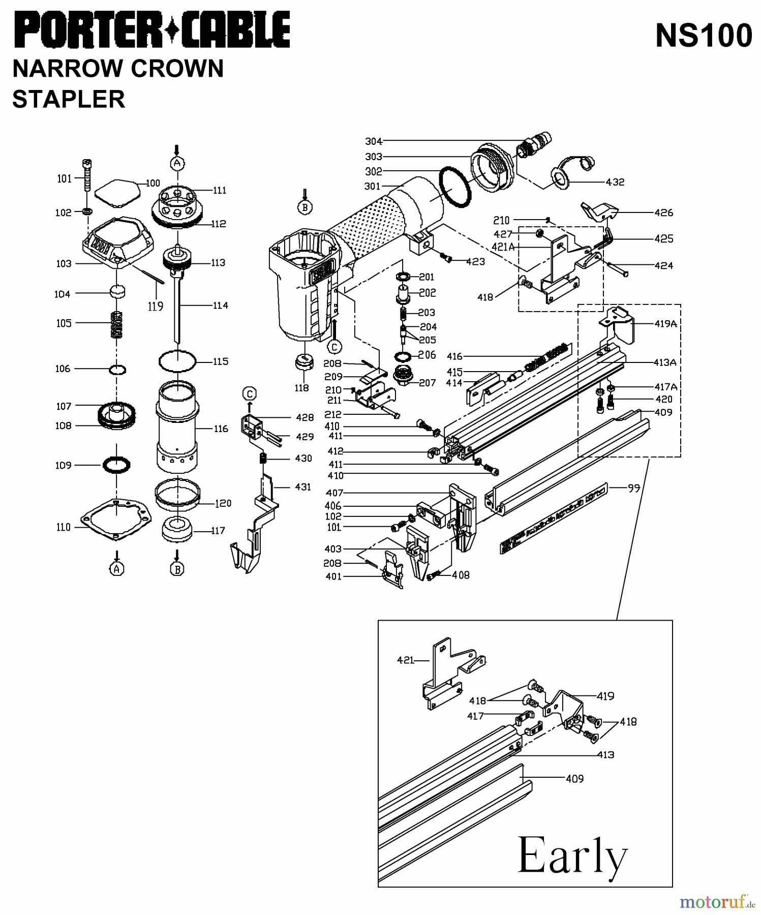  PORTER CABLE Divers 1IN NC STAPLER KIT J-NS100 Seite 1