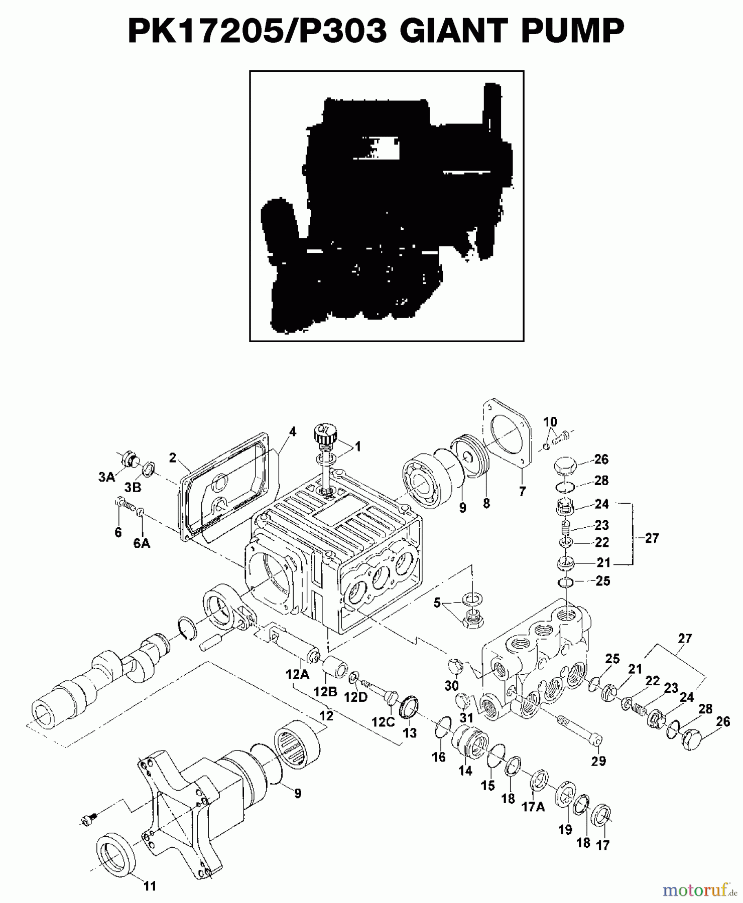 OEM Black und Decker Divers P 3000PSI 4.8GPM 13HP HON 37806 Seite 1