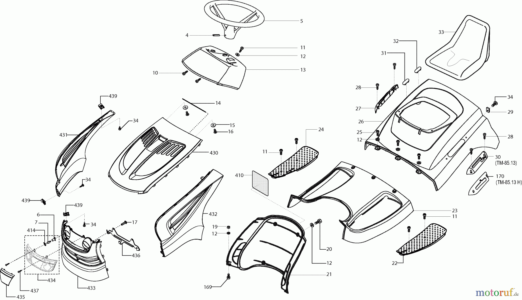  Dolmar Rasentraktoren TM-85.13 H TM-85.13 H (2003) 1  KARROSSERIE