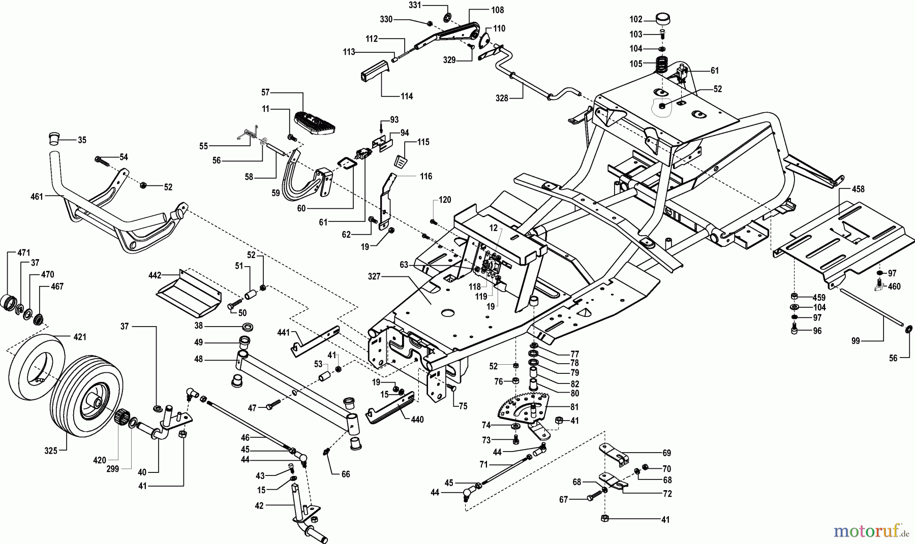  Dolmar Rasentraktoren TM-102.17 H TM-102.17 H (2004) 2  RAHMENSATZ