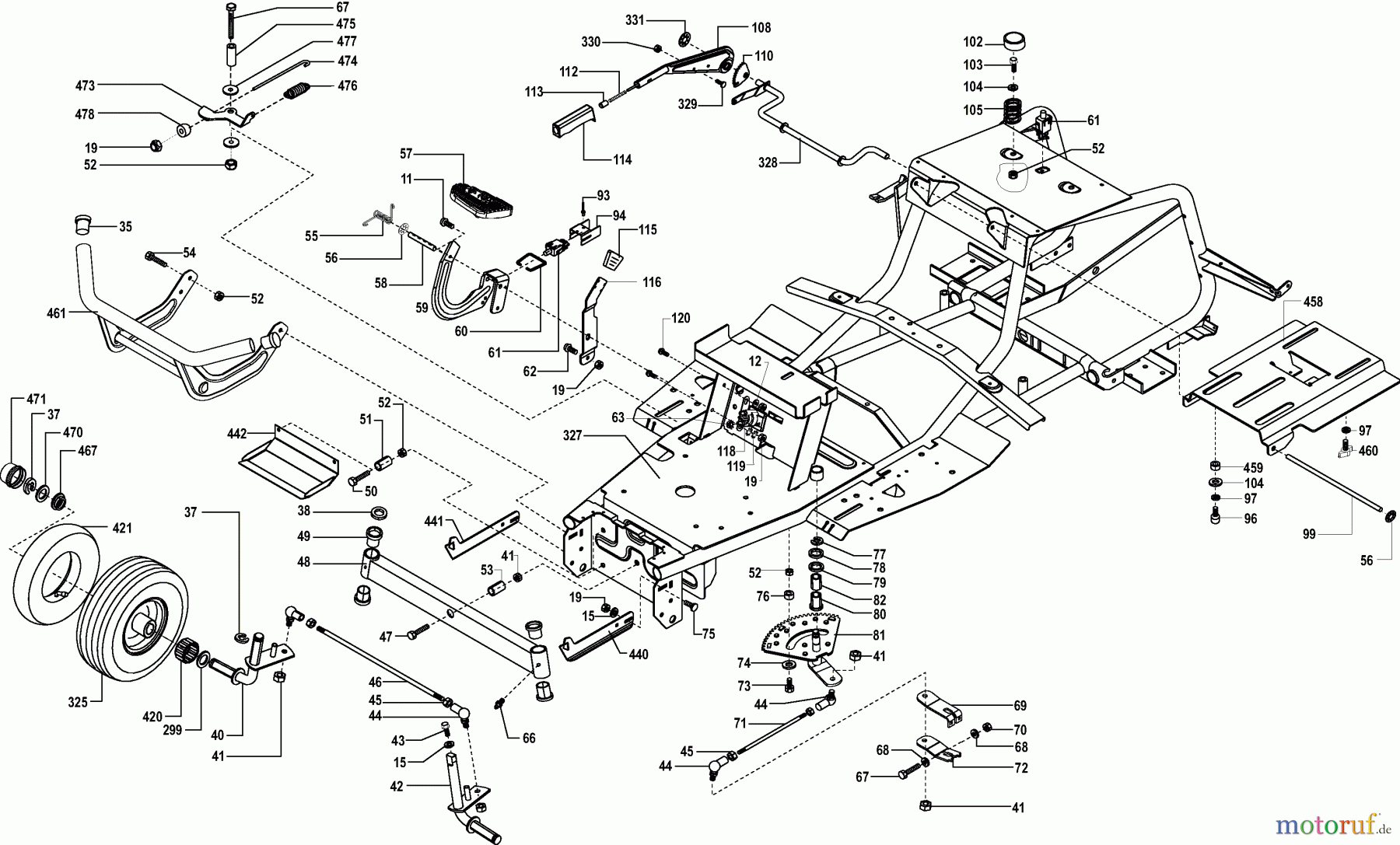 Dolmar Rasentraktoren TM-102.17 H TM-102.17 H (2005) 2 RAHMENSATZ